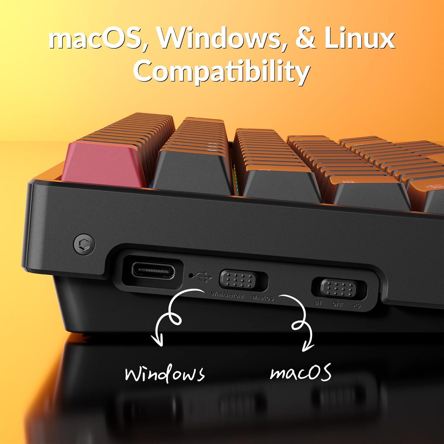 Teclado Mecánico Inalámbrico Keychron K2 75% Rojo RGB PBT