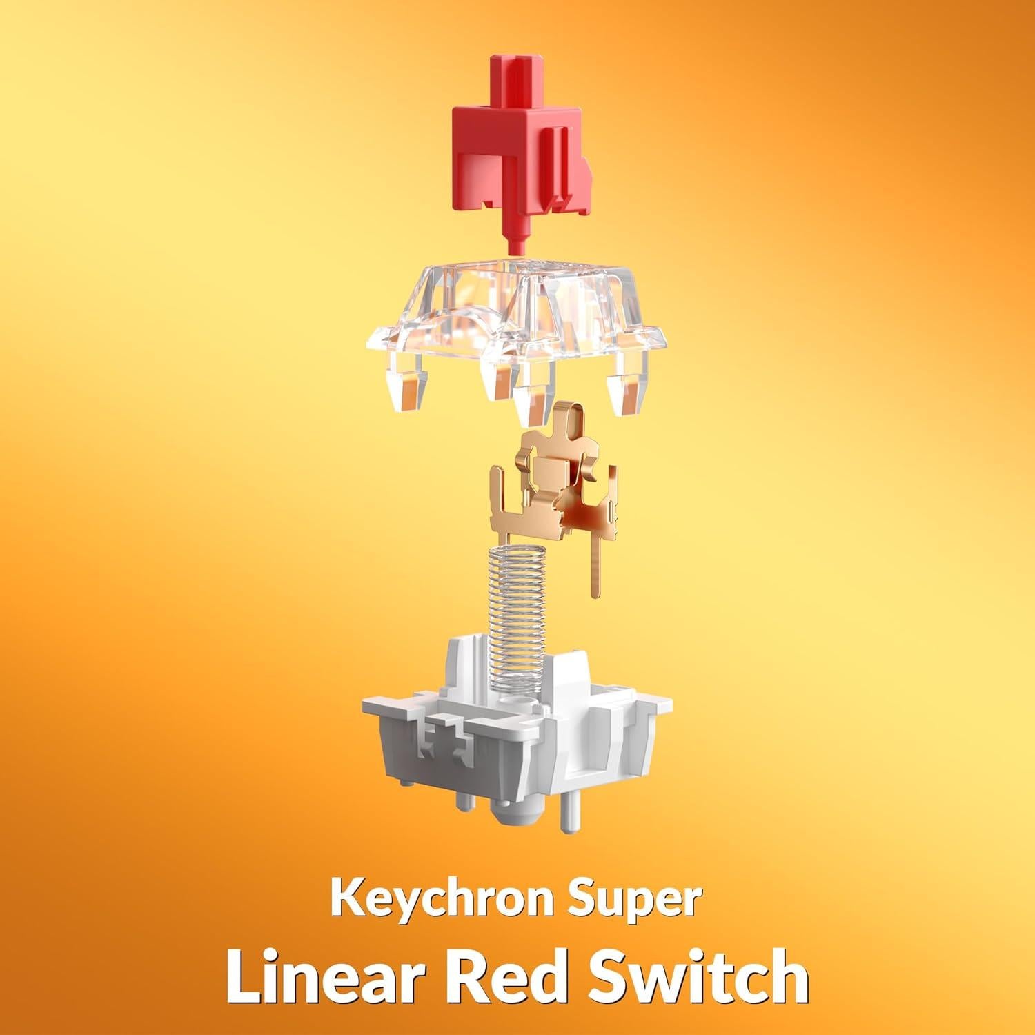 Teclado Mecánico Inalámbrico Keychron K2 75% Rojo RGB PBT