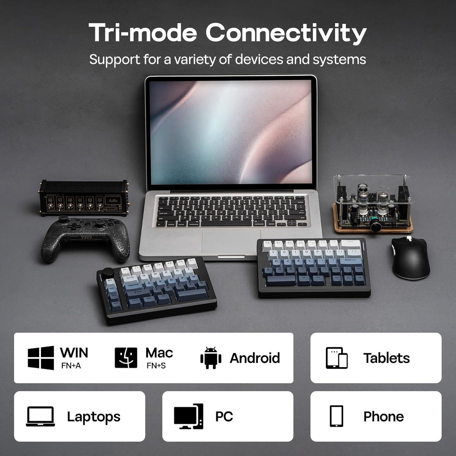 Teclado Ergonómico Inalámbrico EPOMAKER Split70 RGB 70%