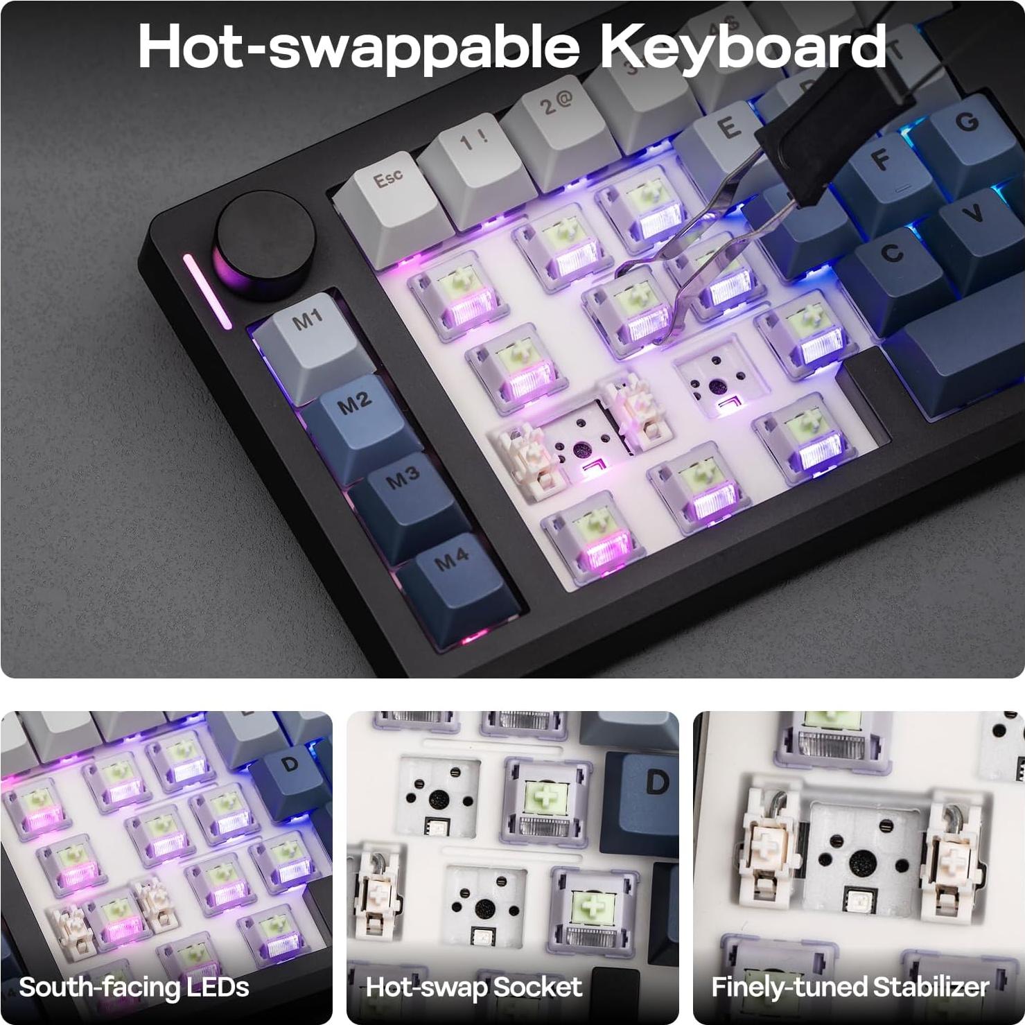 Teclado Ergonómico Inalámbrico EPOMAKER Split70 RGB 70%