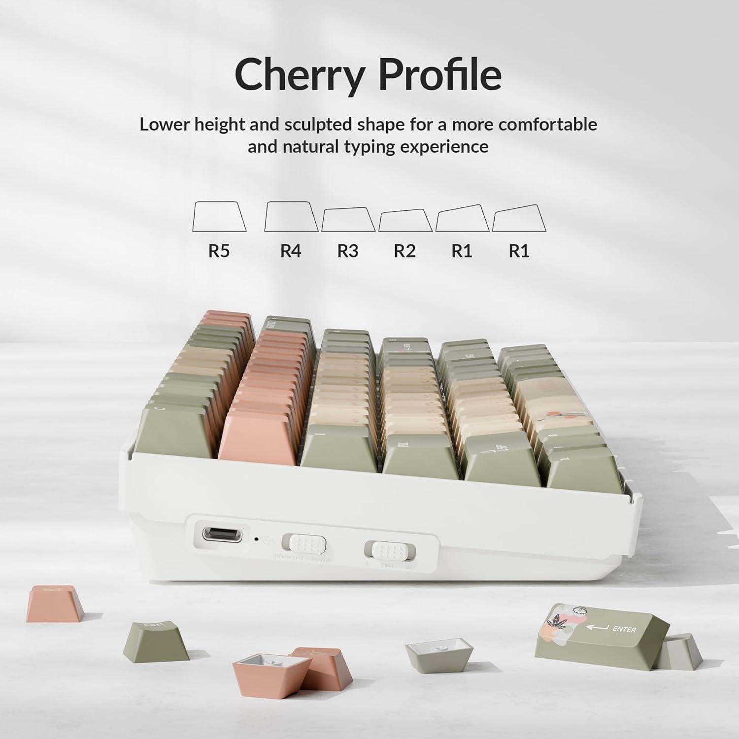 Conjunto de Teclas Keychron PBT Cherry Profile 141 Teclas Renacimiento