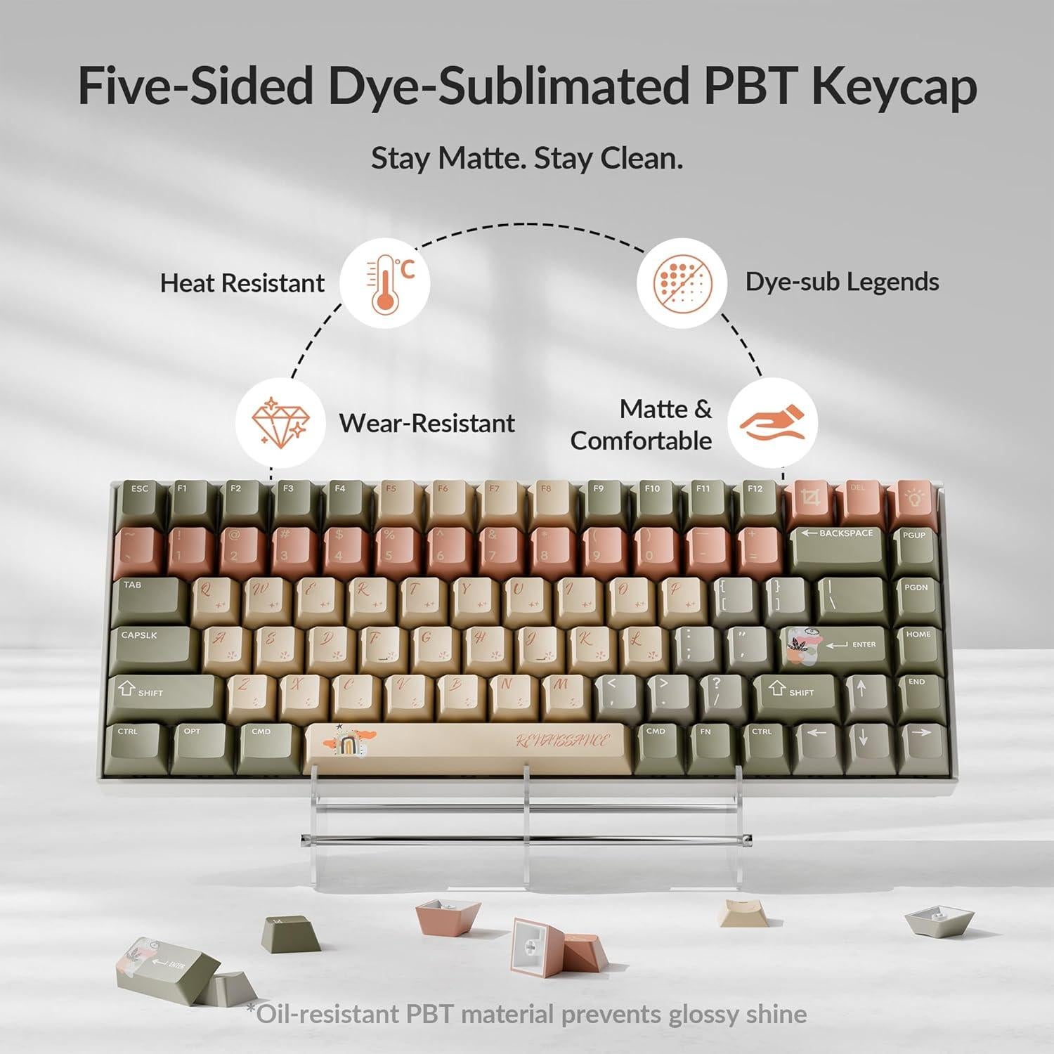 Conjunto de Teclas Keychron PBT Cherry Profile 141 Teclas Renacimiento