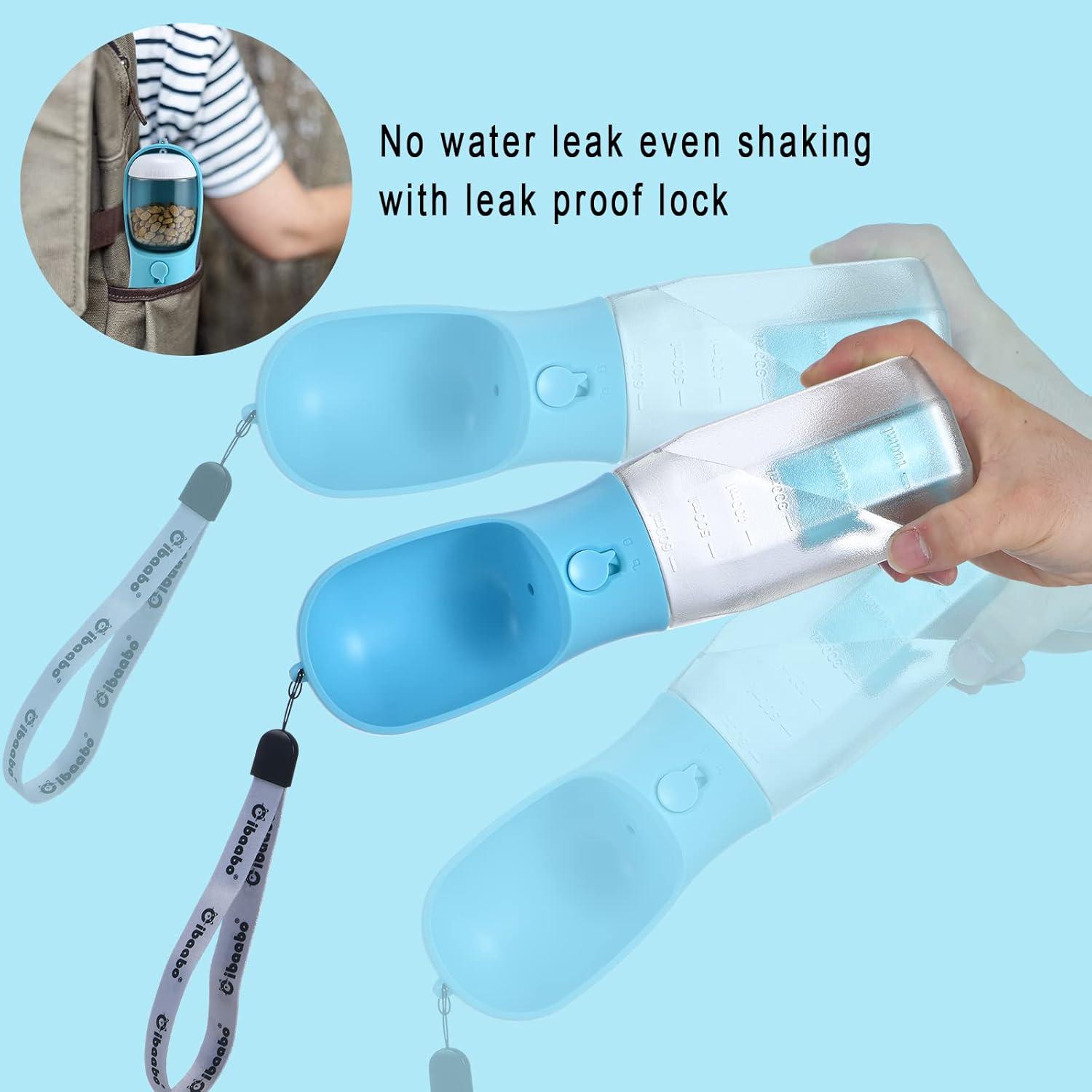 Botella de Agua para Perros Cibaabo 250ml con Comida y Bolsas