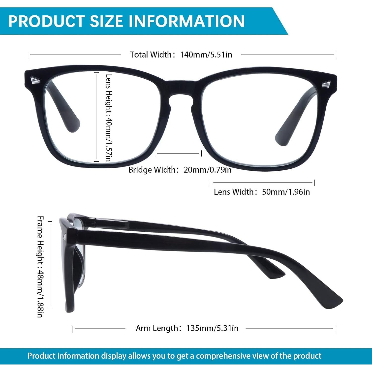 Gafas de Lectura VIDEBLA 5 Pack con Bloqueo Luz Azul 1.5x