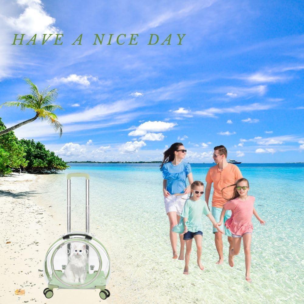 Transportador para mascotas TripleHare G400 Verde con ruedas