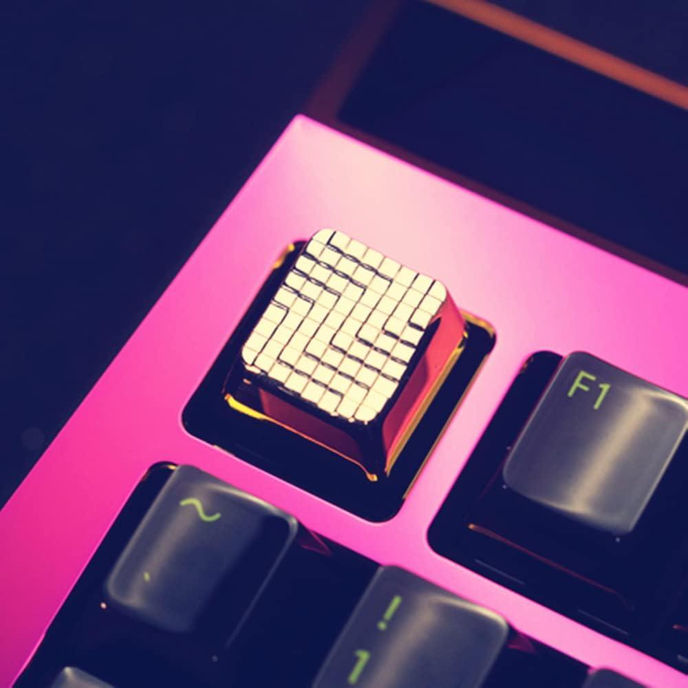 Tecla Mecánica de Metal Tiansheng 1u R4 Estilo Diamante Plateada