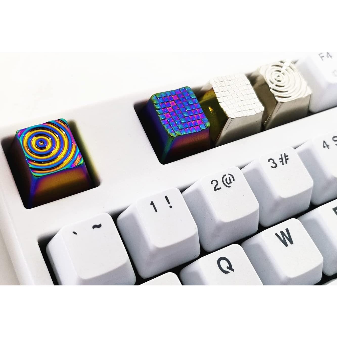 Tecla Mecánica de Metal Tiansheng 1u R4 Estilo Diamante Plateada