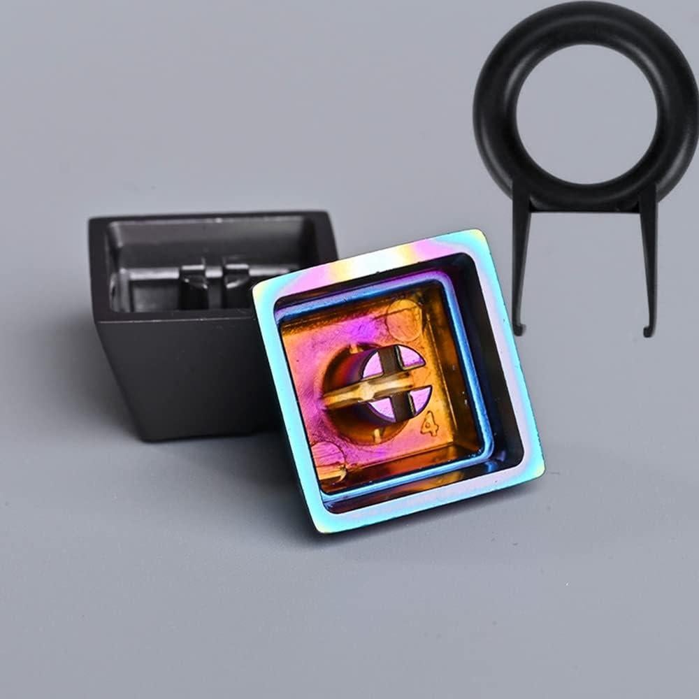 Tecla Mecánica de Metal Tiansheng 1u R4 Estilo Diamante Plateada