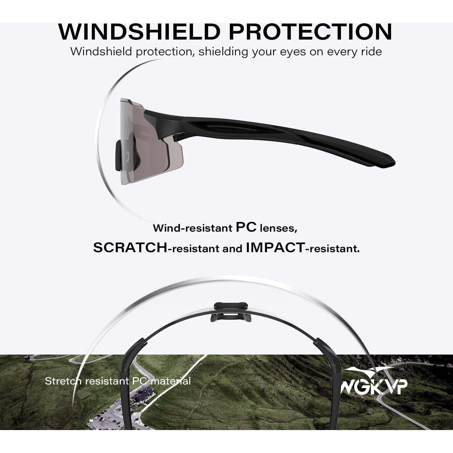 Gafas de Correr Fotoquímicas WGKVP - UV400, Antivaho, 27g