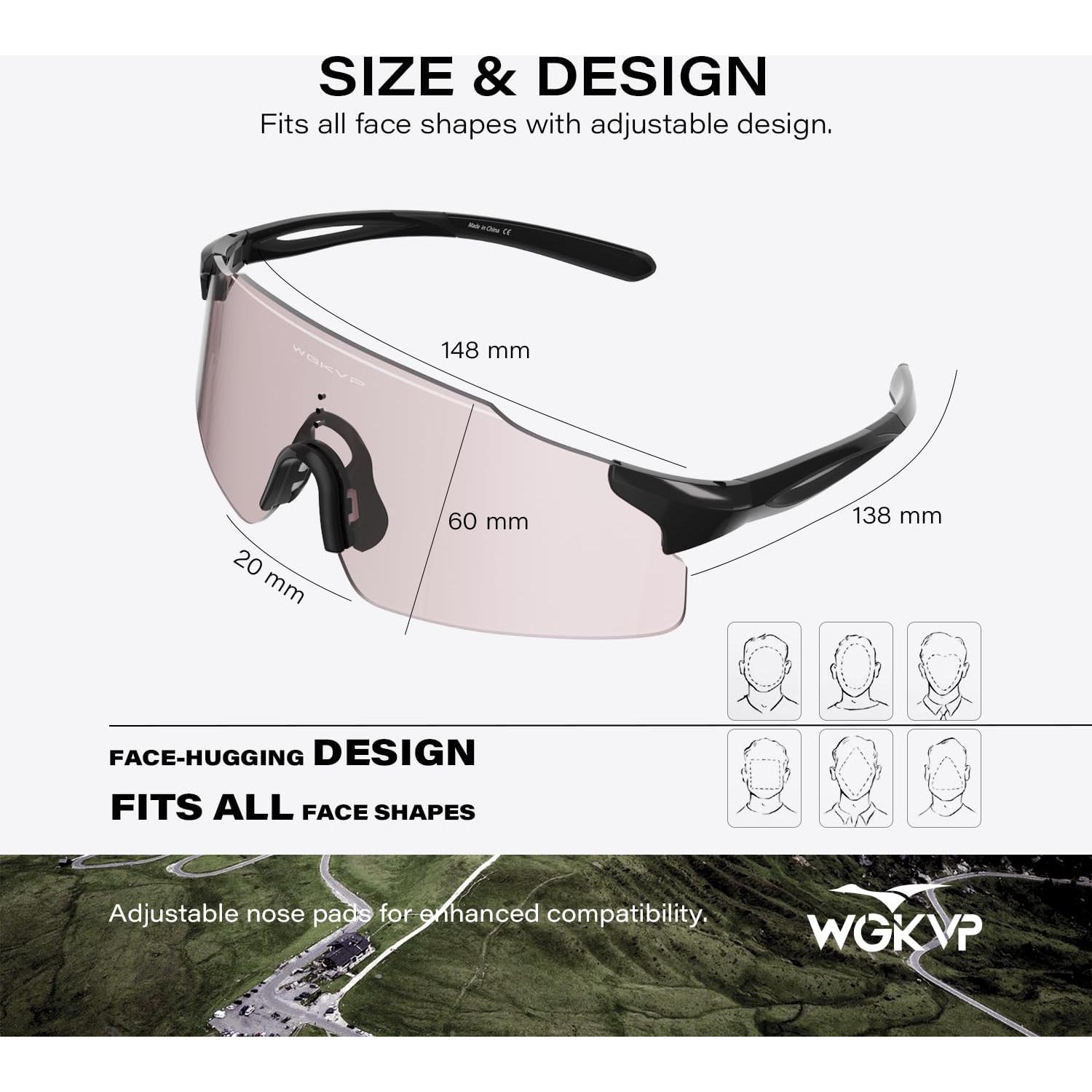 Gafas de Correr Fotoquímicas WGKVP - UV400, Antivaho, 27g
