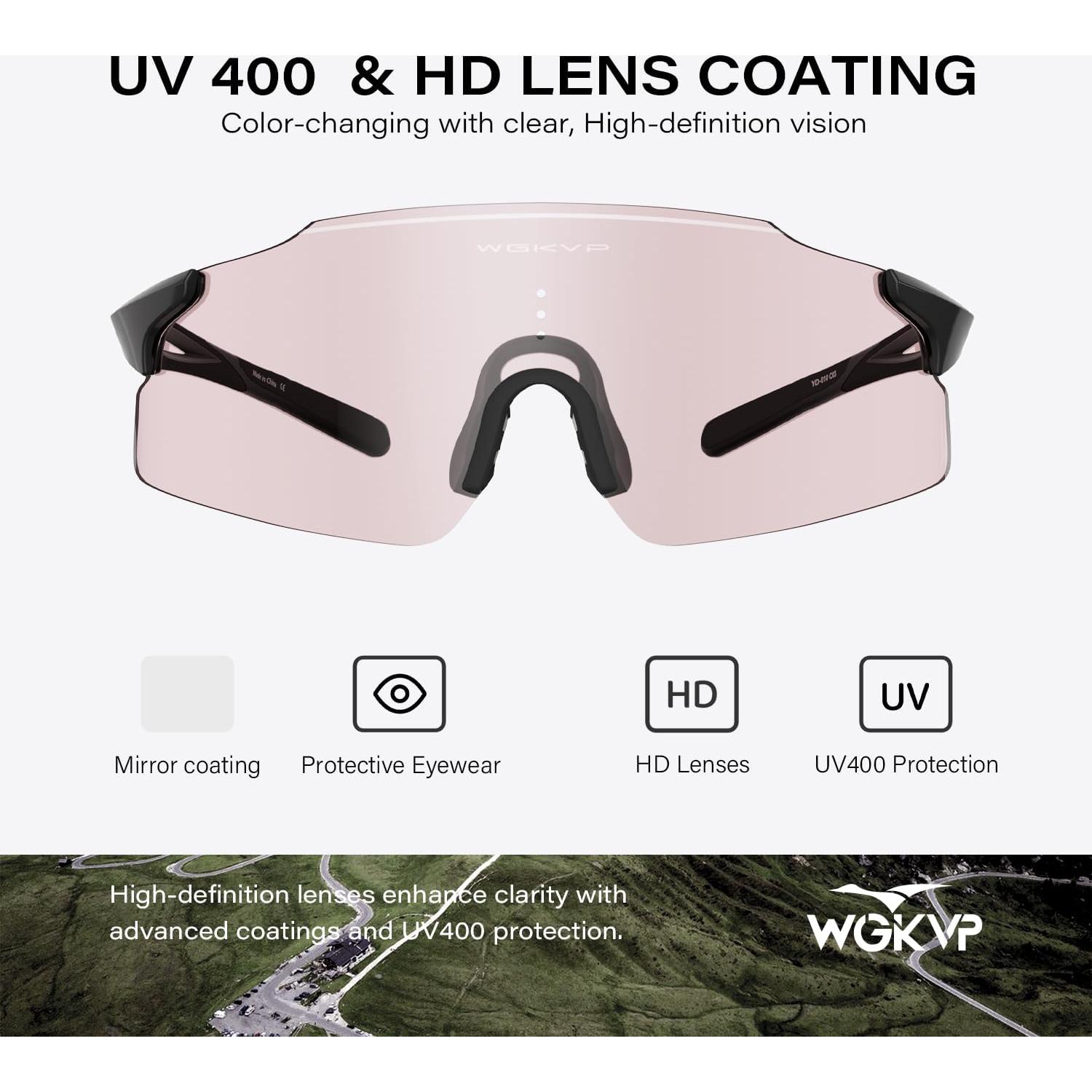 Gafas de Correr WGKVP Yd-010 Fotoquímicas UV400 Antivaho