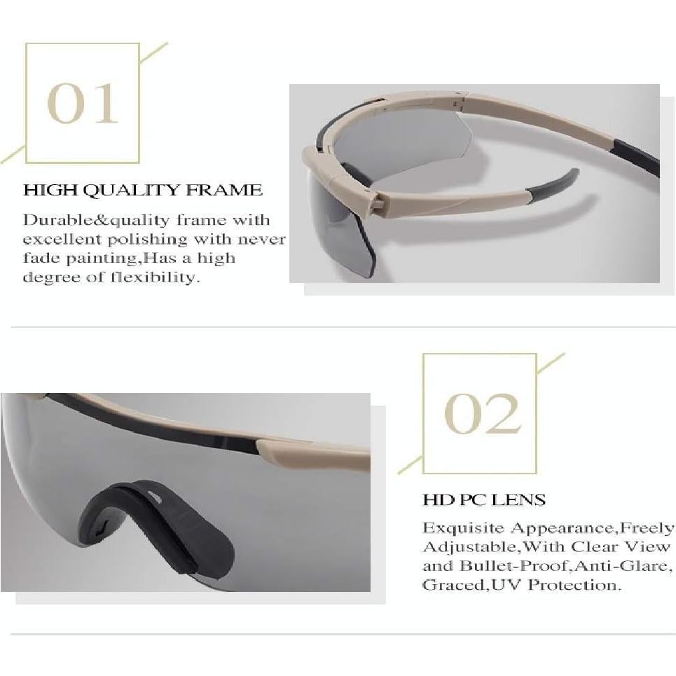 Gafas Tácticas GALAXYLENSE con 3 Lentes Reemplazo