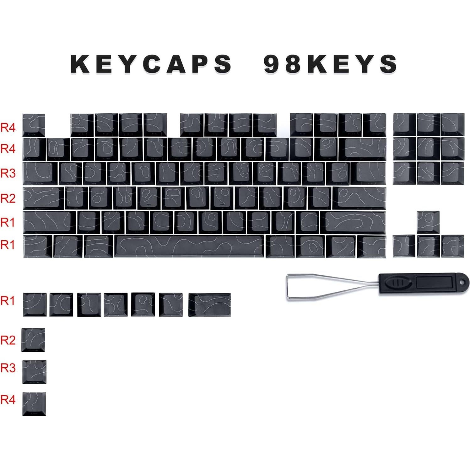 Set de Teclas Mecánicas MOLGRIA 98 PBT Perfil Cherry ANSI