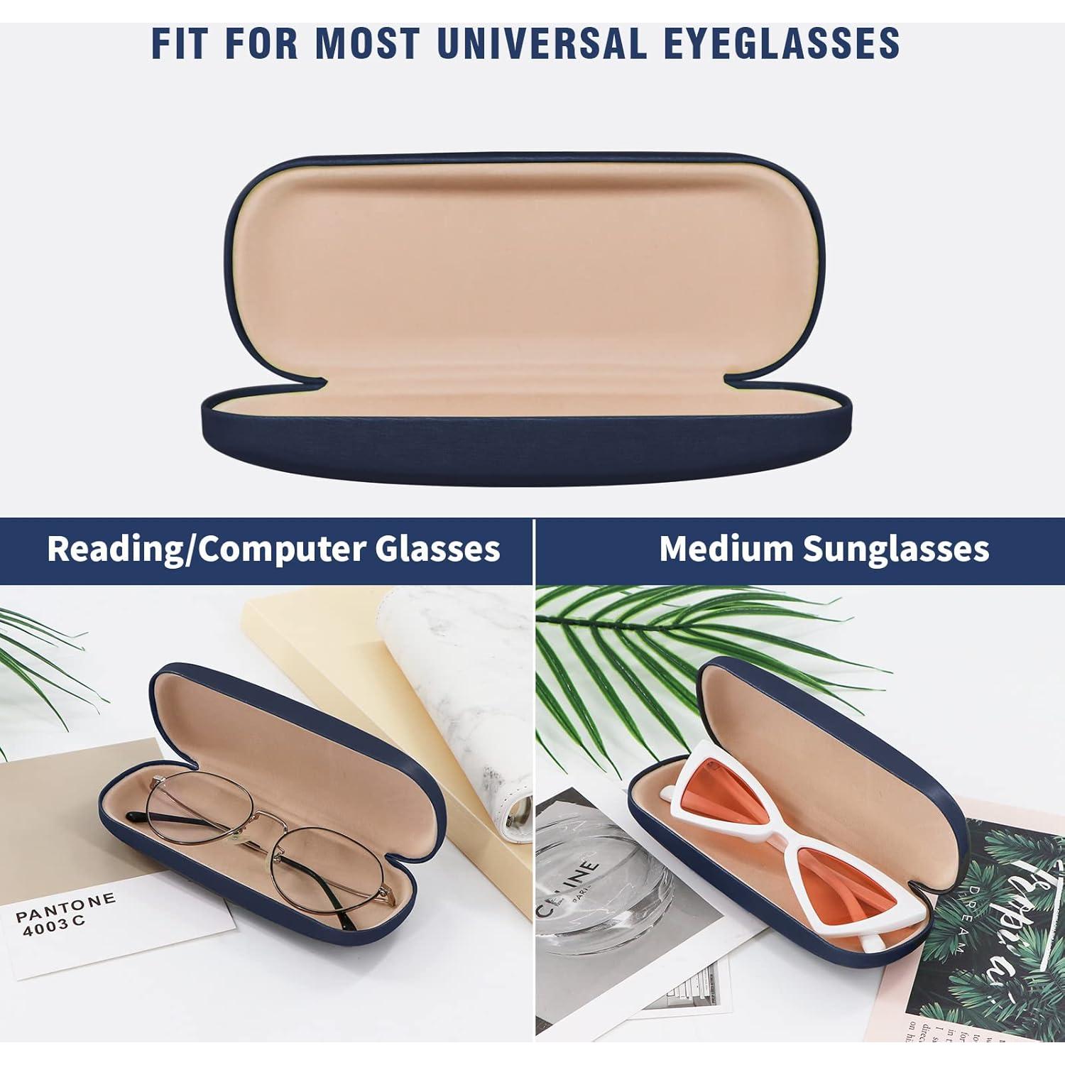 Estuche Duro para Gafas Marvolia - PU Cuero Azul Oscuro