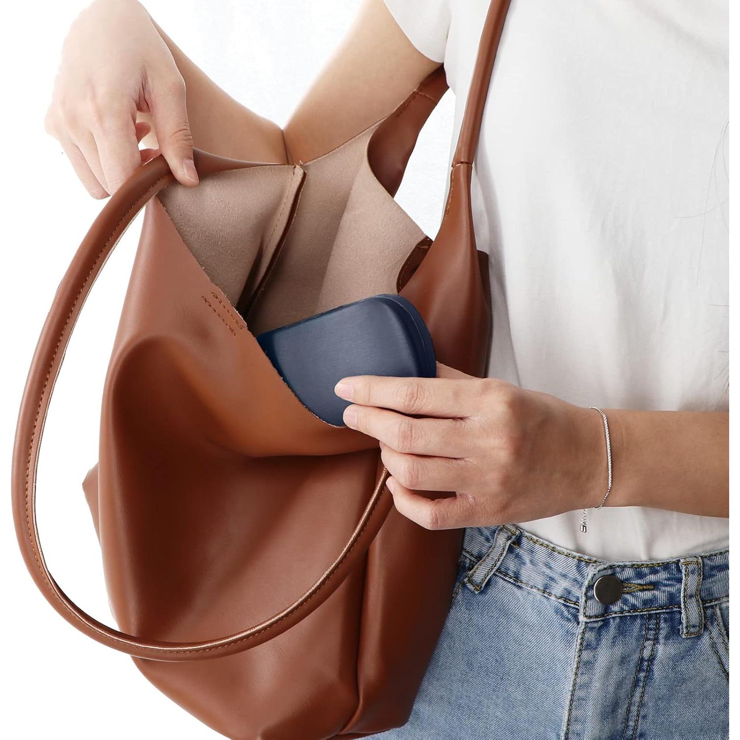 Estuche Duro para Gafas Marvolia - PU Cuero Azul Oscuro