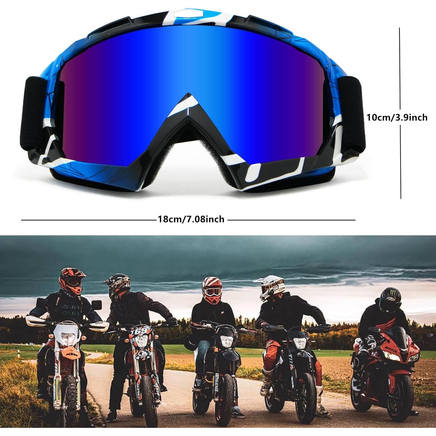 Gafas de Motocross 2Pack YG Azul UV para Adultos y Niños