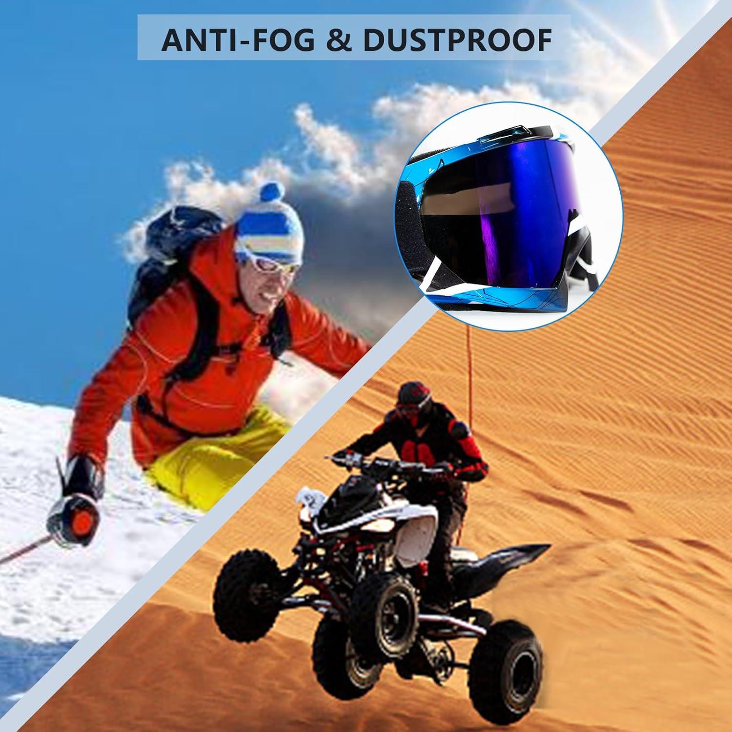 Gafas de Motocross 2Pack YG Azul UV para Adultos y Niños