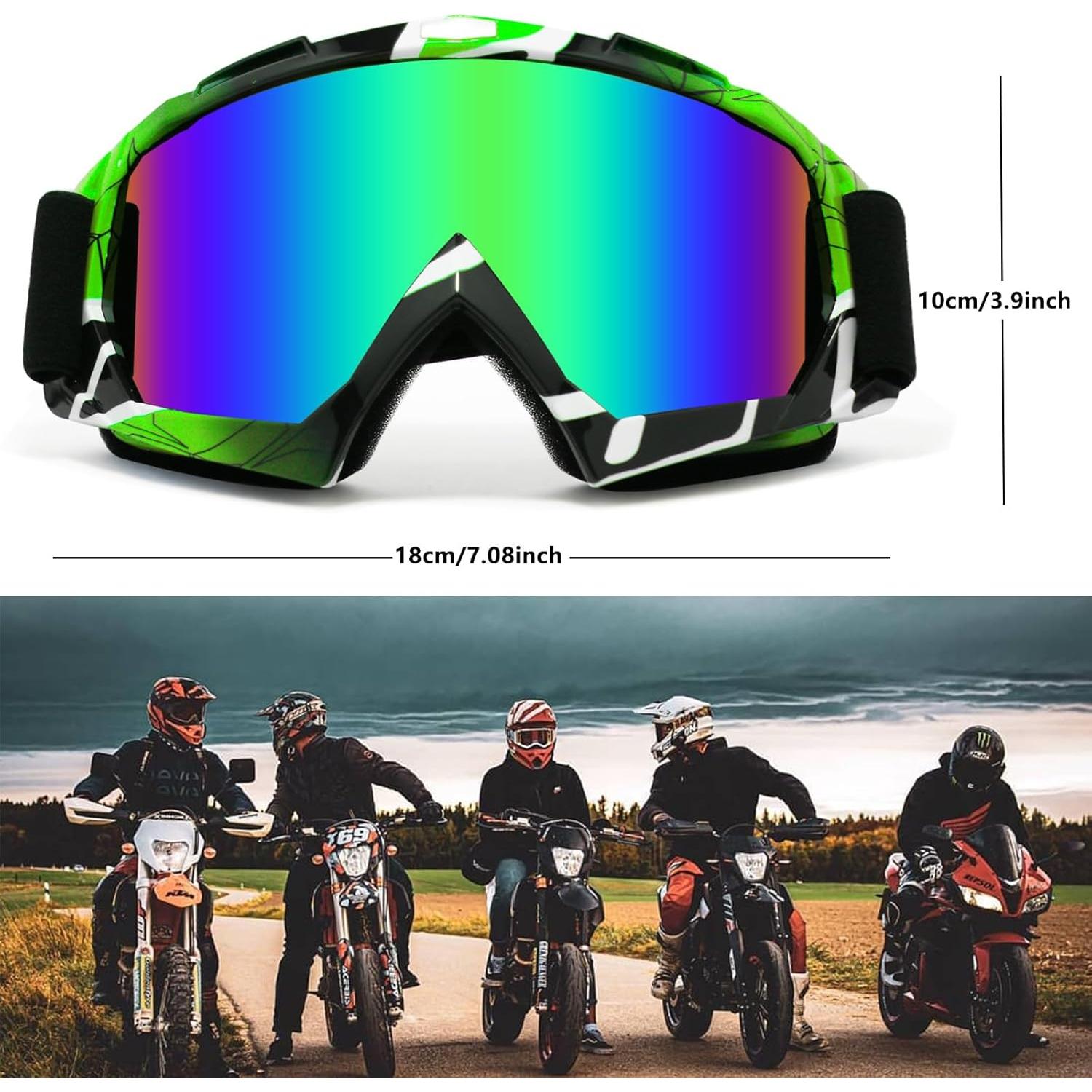 Gafas de Motocross 2Pack UV Ajustables para Adultos y Niños