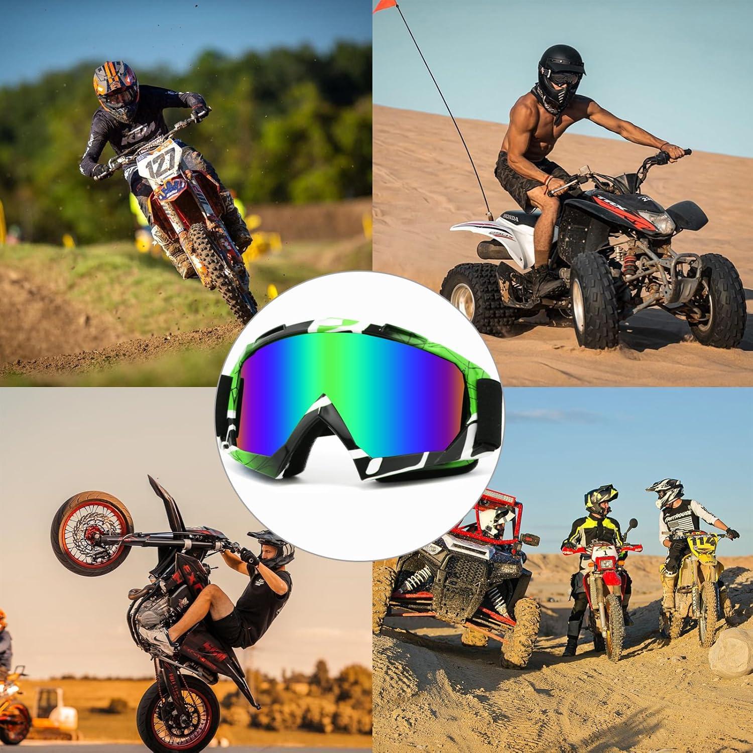 Gafas de Motocross 2Pack UV Ajustables para Adultos y Niños