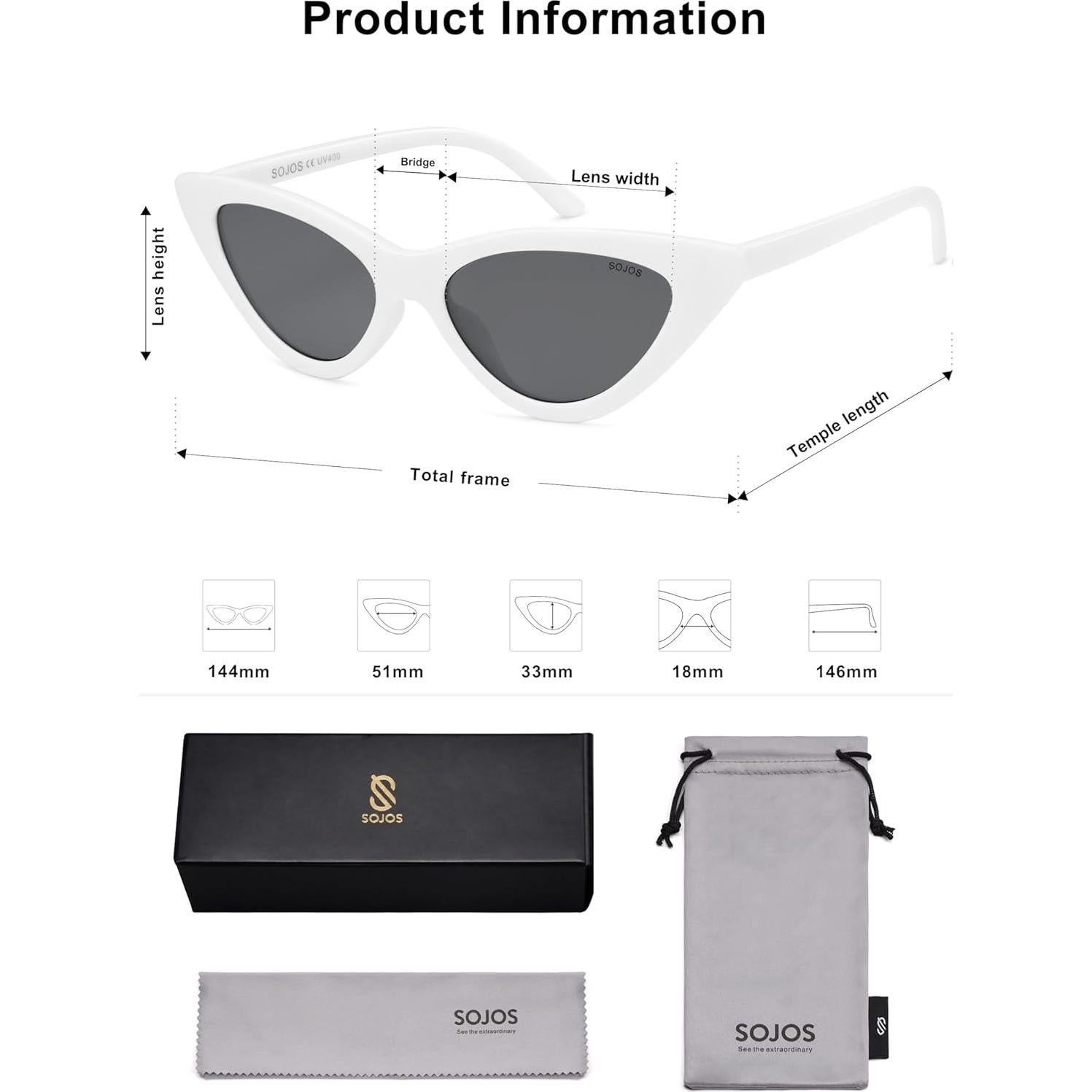 Gafas de Sol Sojos SJ2044 Ojo de Gato UV400 Mujeres