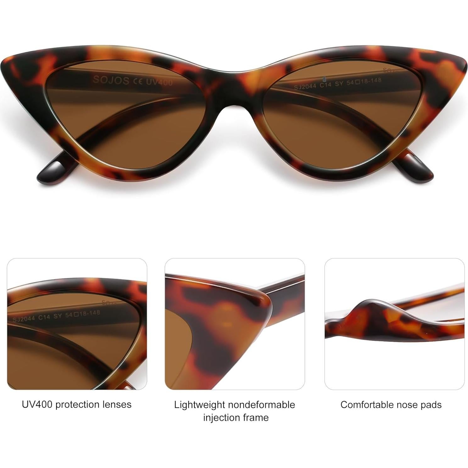 Gafas de Sol Sojos SJ2044 Ojo de Gato UV400 Mujeres