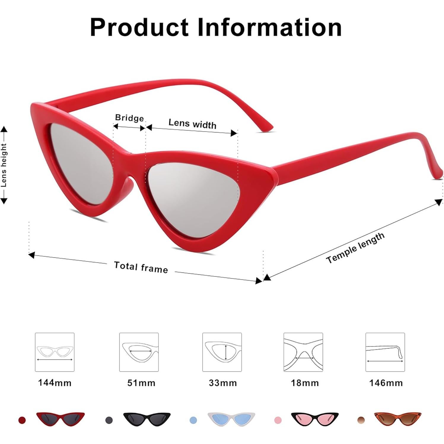 Gafas de Sol Sojos Ojo de Gato UV400 Rojo Espejo SJ2044
