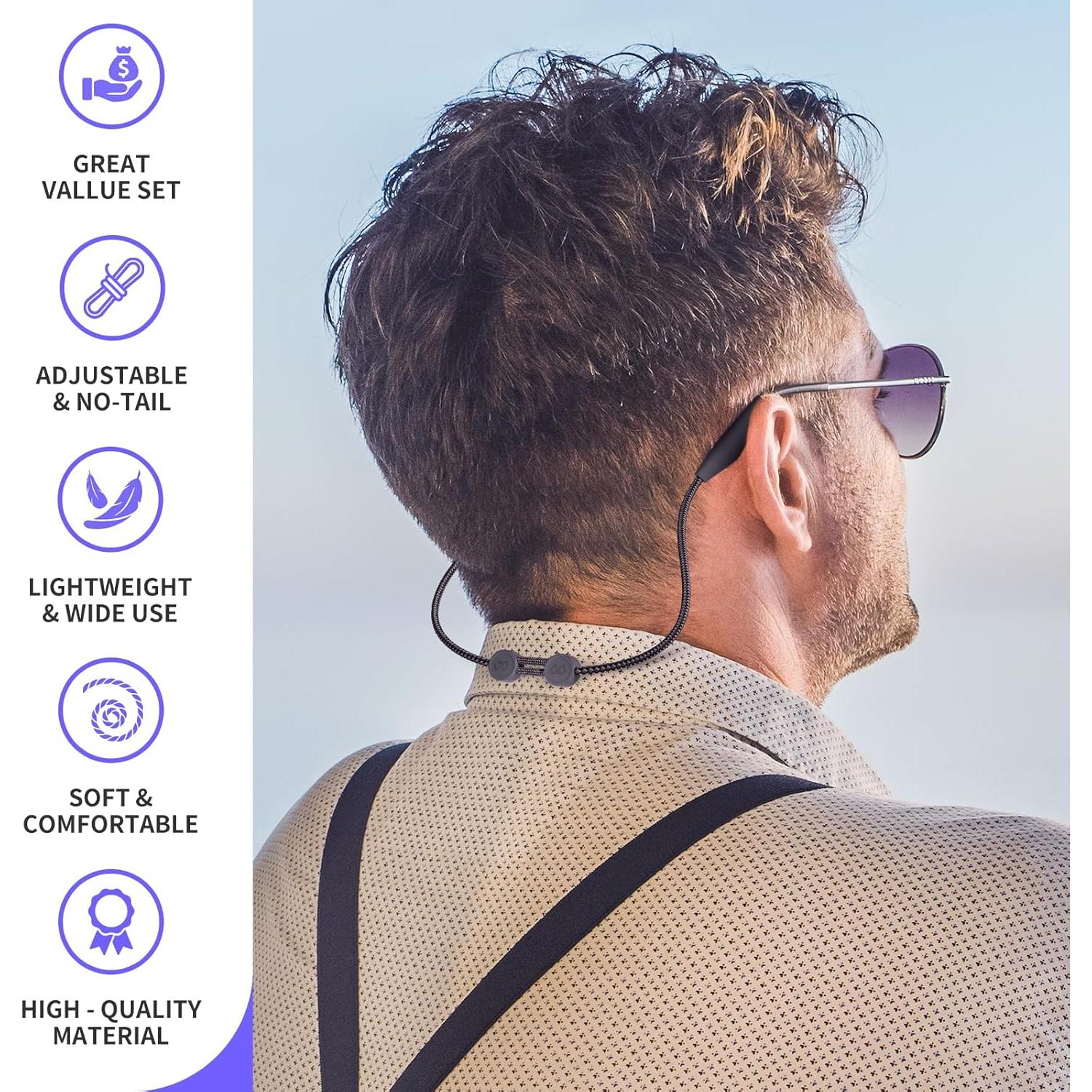 Correa para Gafas 3 Pcs - Silicona Ajustable 40.6 cm