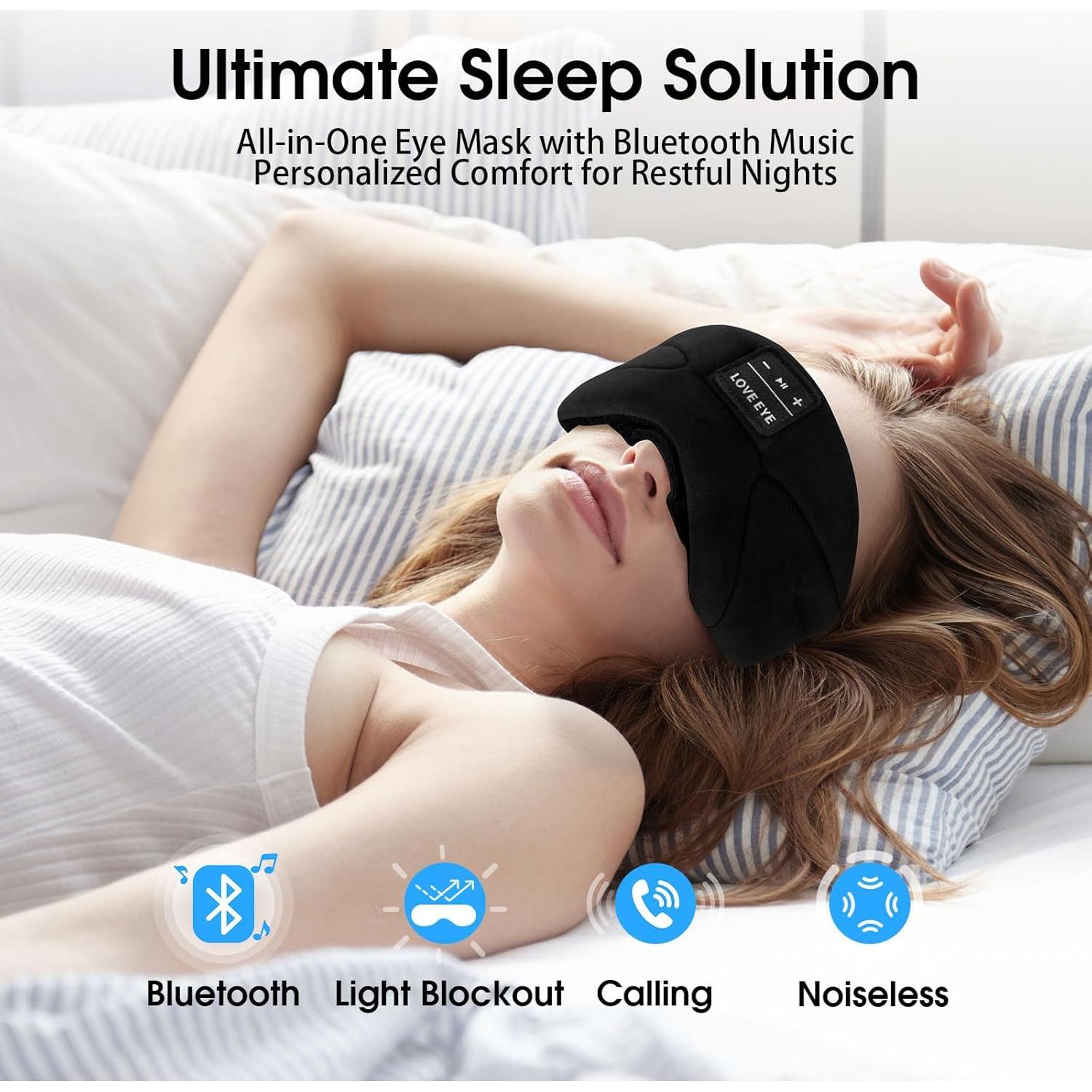 MÁS AMOR Máscara de Ojos Bluetooth 5.4 con Altavoces HD