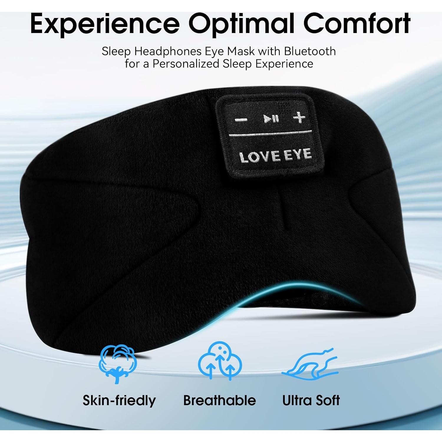 MÁS AMOR Máscara de Ojos Bluetooth 5.4 con Altavoces HD