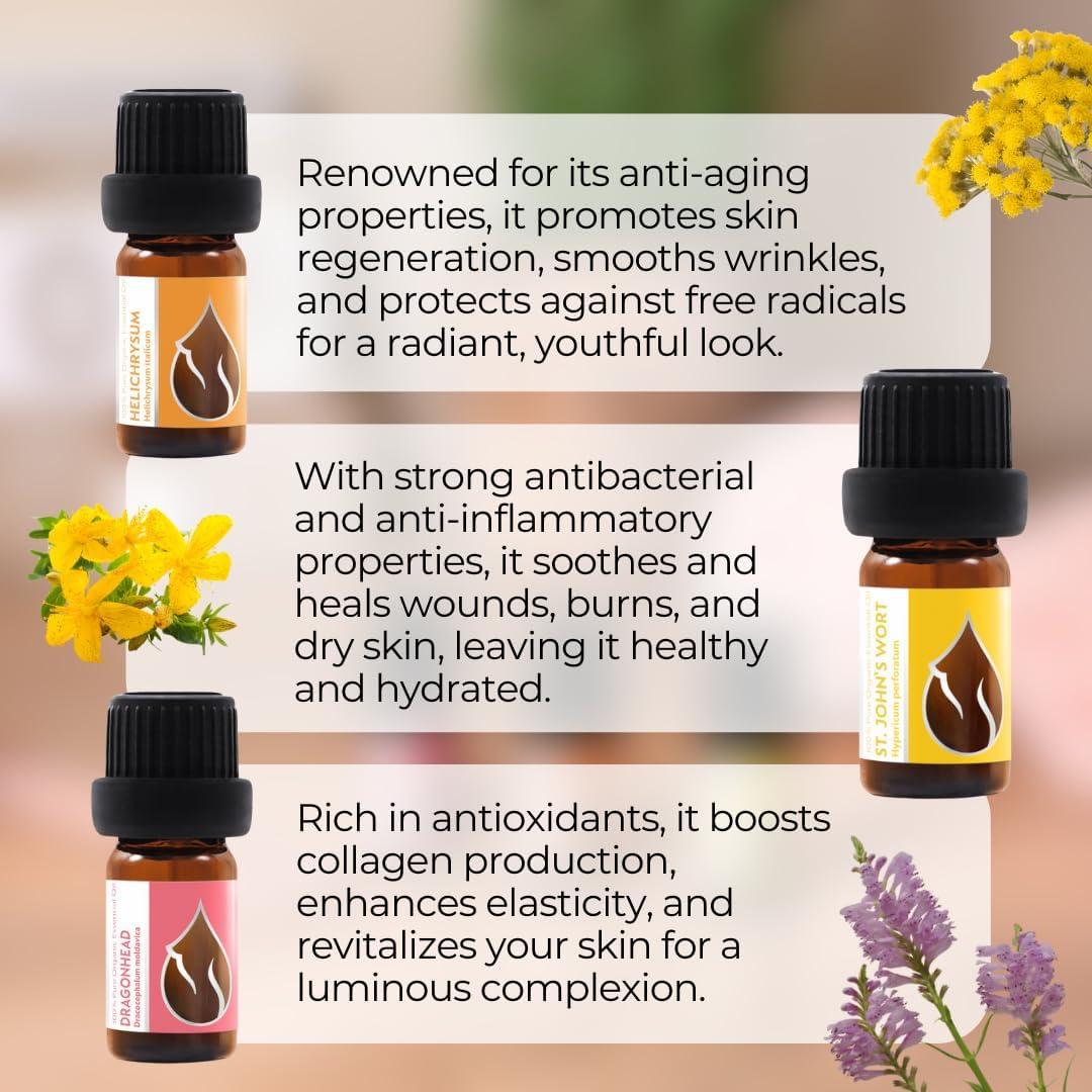 Set de Aceites Esenciales Orgánicos Piel Radiante - 3 x 5 ml