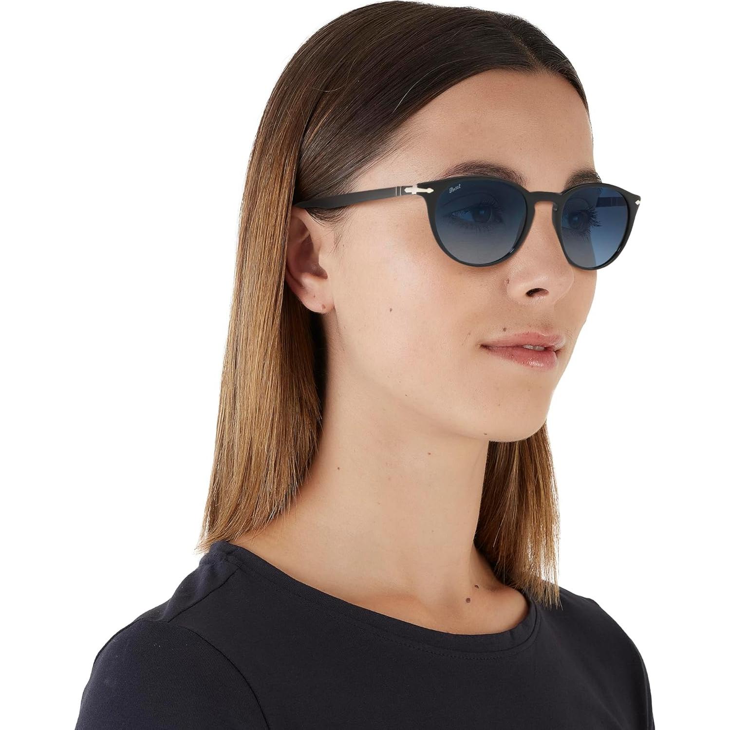 Gafas de Sol Persol PO3152S Redondas UV 100% Negro/Azul