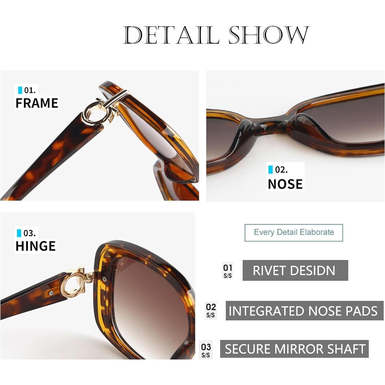 Gafas de sol cuadradas UV400 para hombres y mujeres - Verde M2