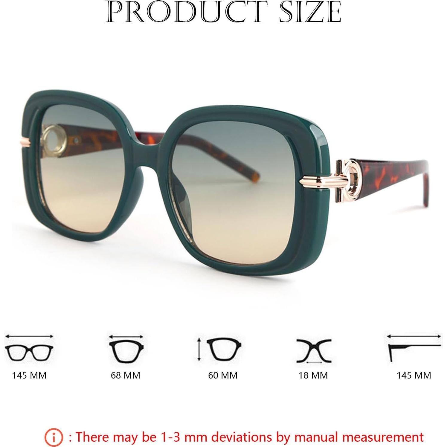 Gafas de sol cuadradas UV400 para hombres y mujeres - Verde M2