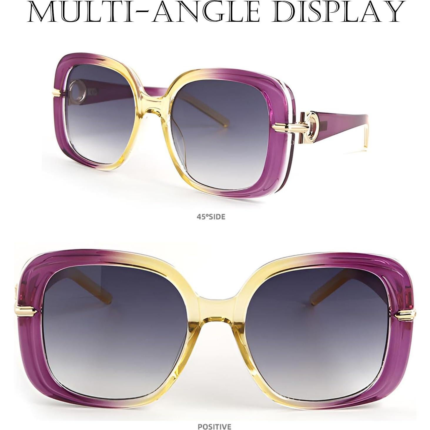 Gafas de sol cuadradas UV400 para hombres y mujeres - Vintage