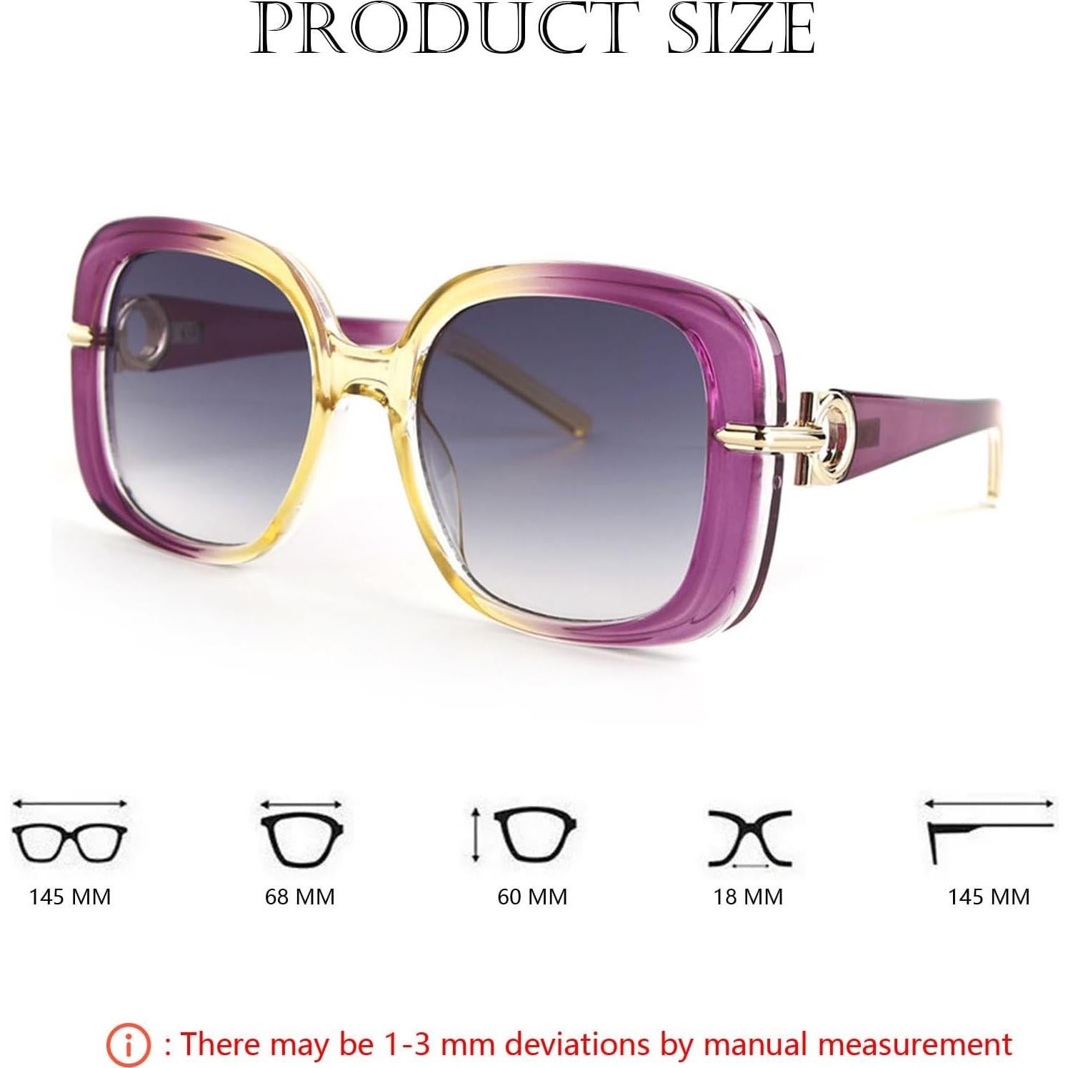 Gafas de sol cuadradas UV400 para hombres y mujeres - Vintage