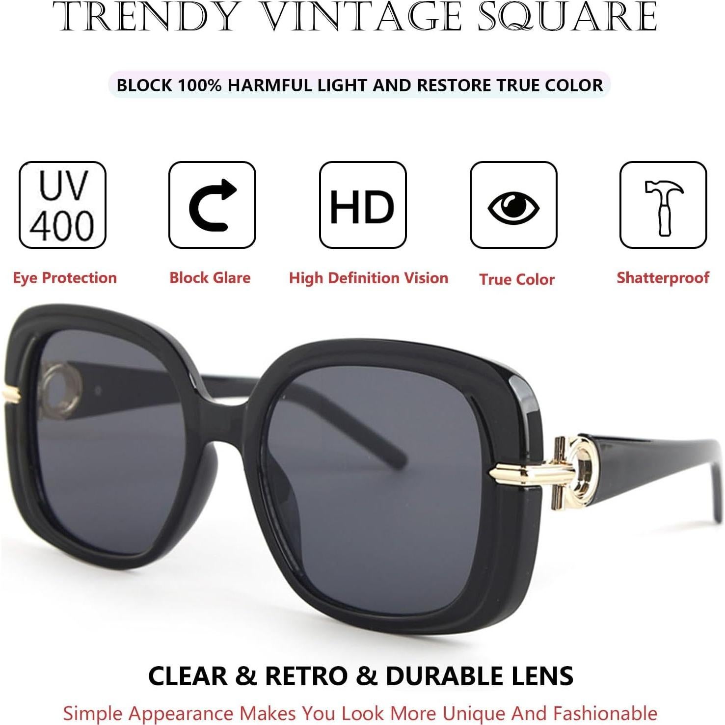 Gafas de sol cuadradas UV400 para hombres y mujeres - Moda