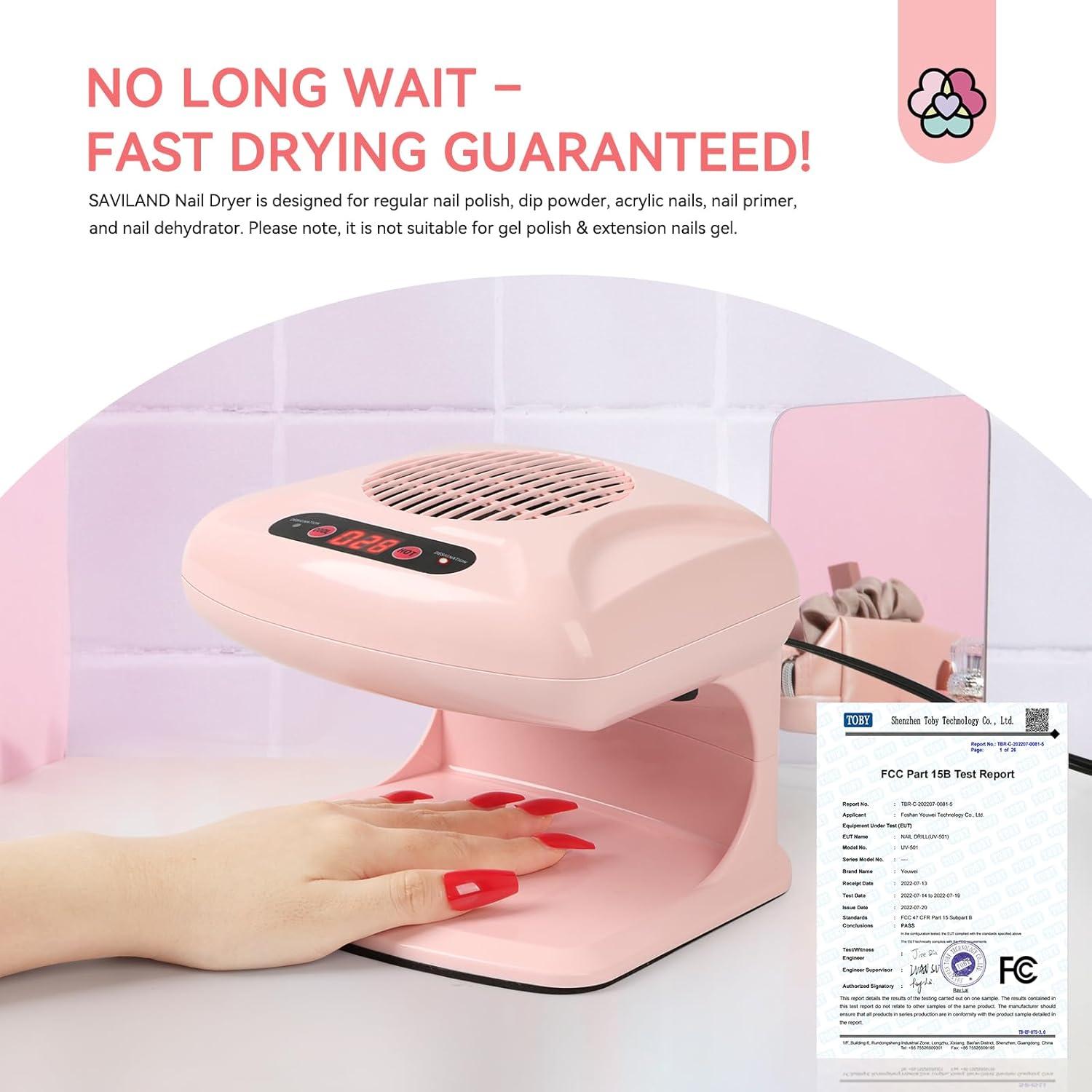 Secador de Uñas SAVILAND 300W con Aire Caliente y Frío