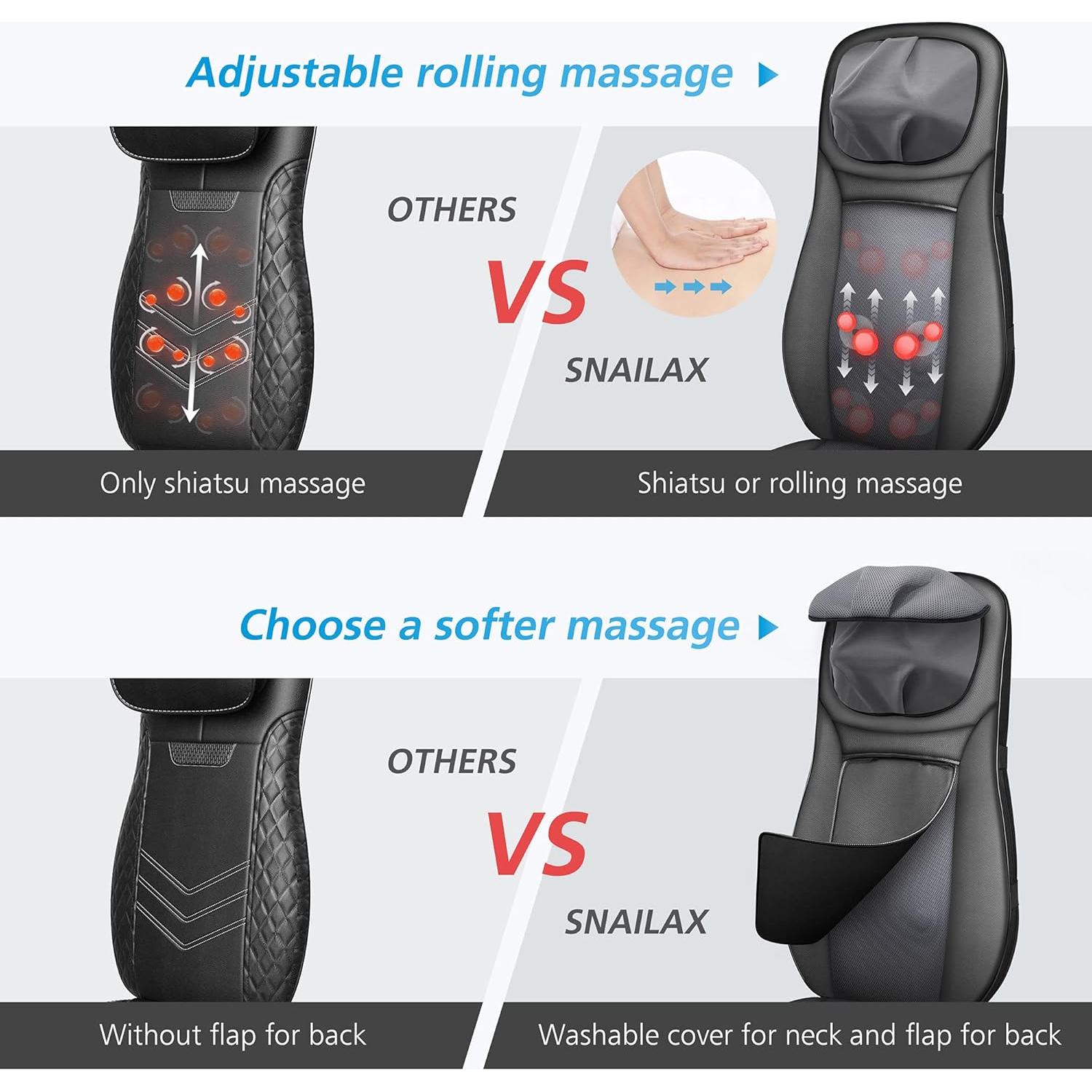 Masajeador Shiatsu Snailax SL-233 con Calor y Ajuste