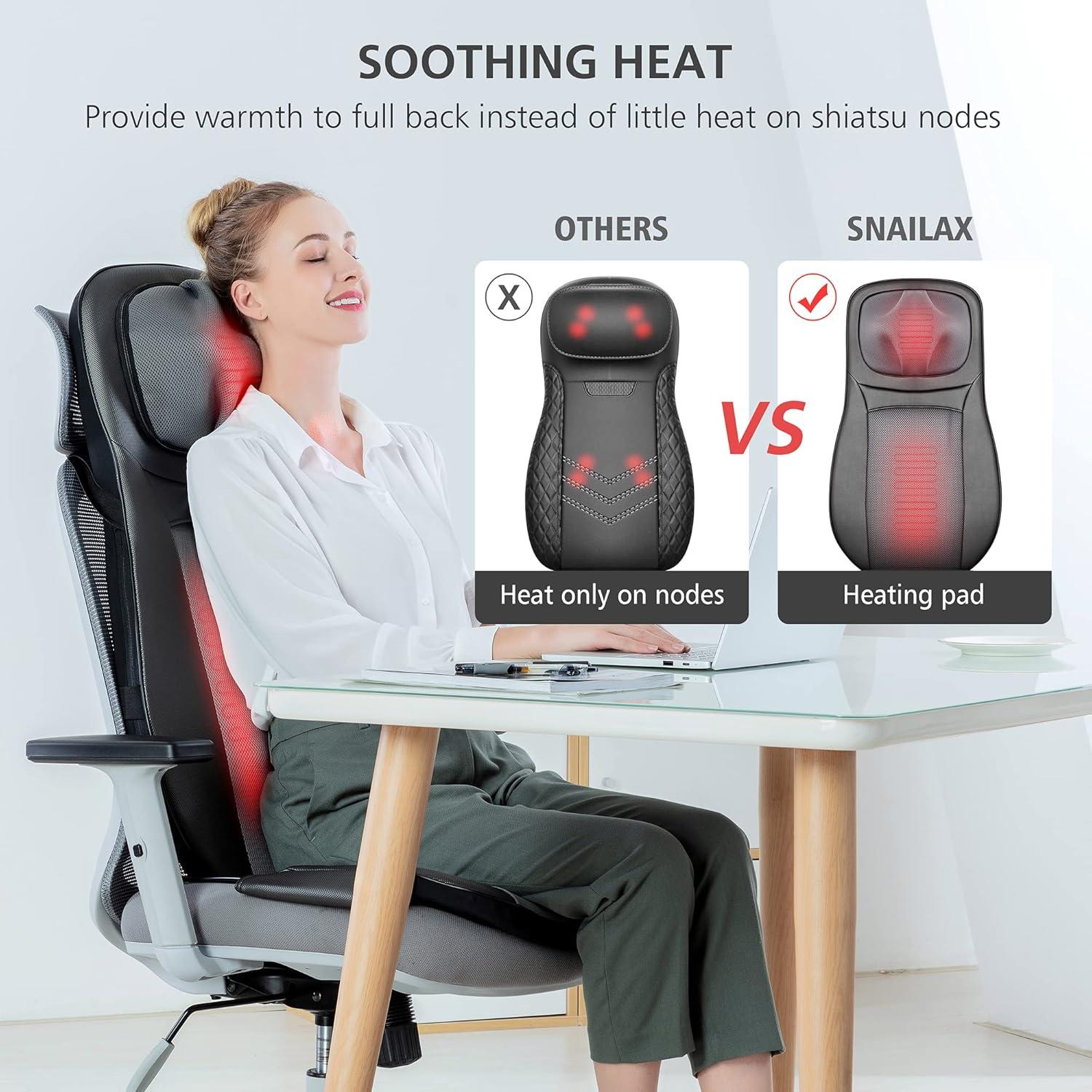 Masajeador Shiatsu Snailax SL-233 con Calor y Ajuste