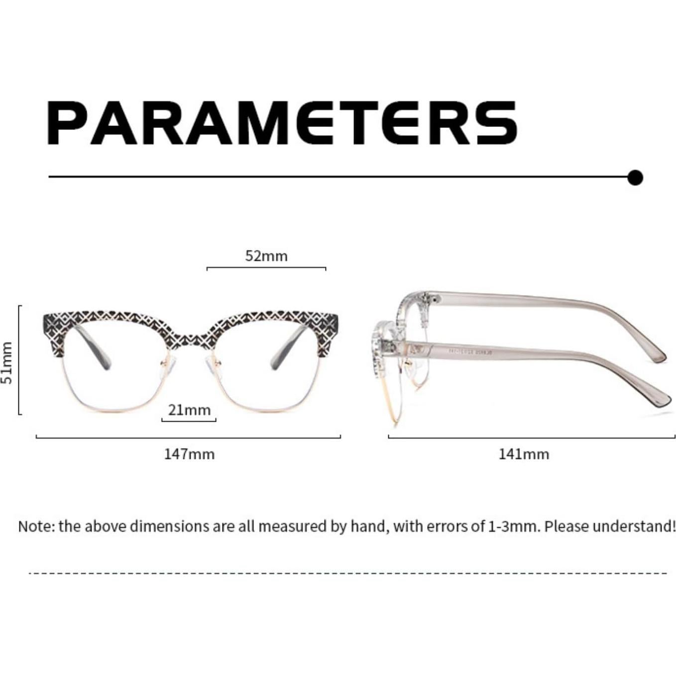 Gafas de óptica Shiratori 43mm media montura retro unisex