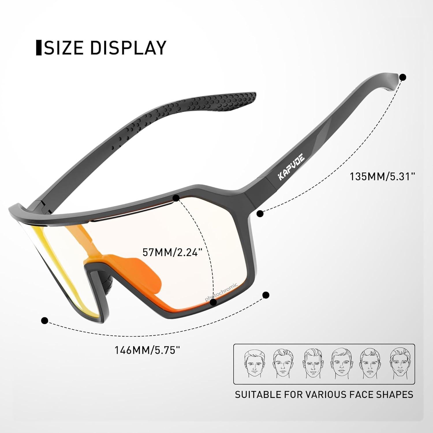 Gafas de Ciclismo KAPVOE K335 Fotoquímicas UV400