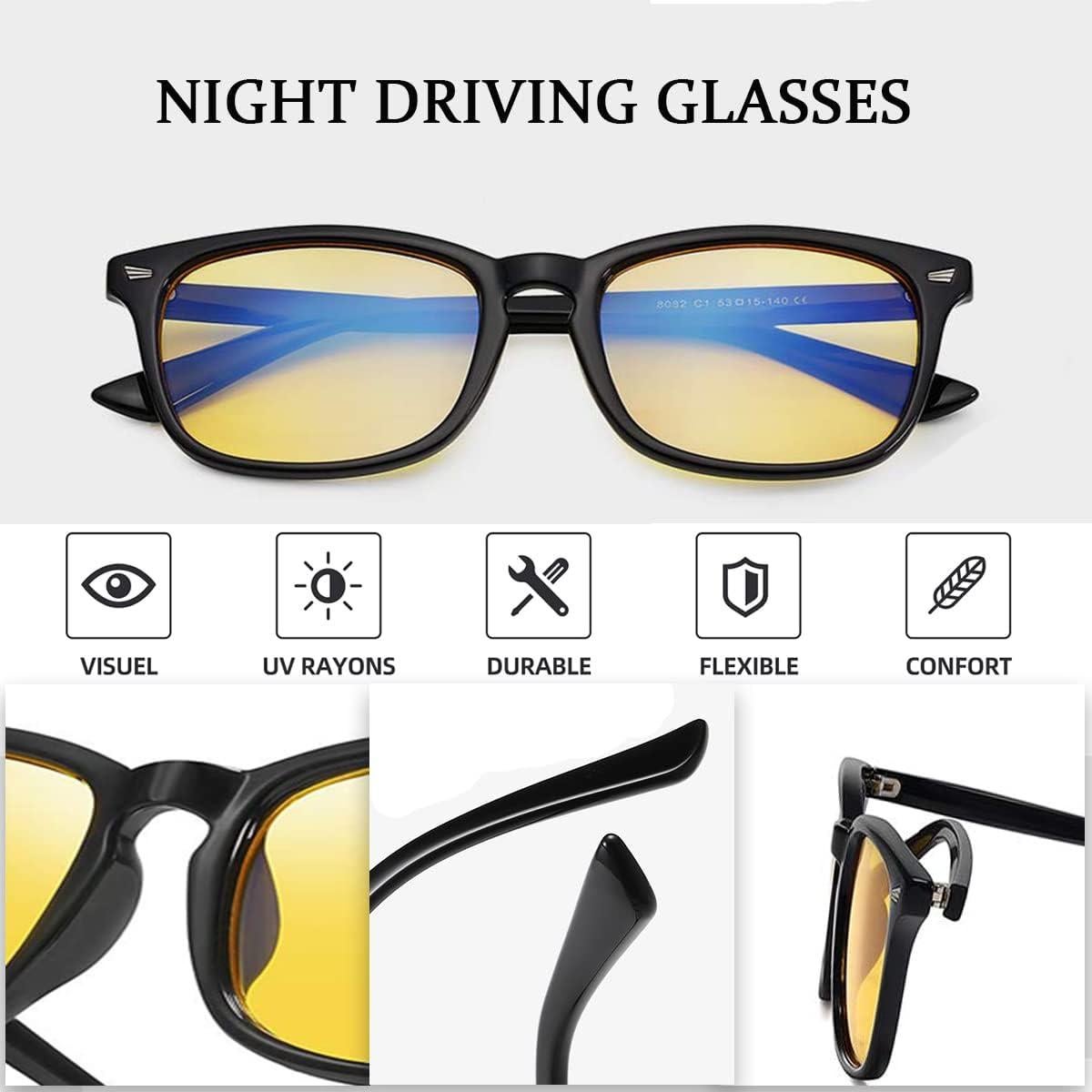 Gafas de Conducción Nocturna Polarizadas HD - Amarillo