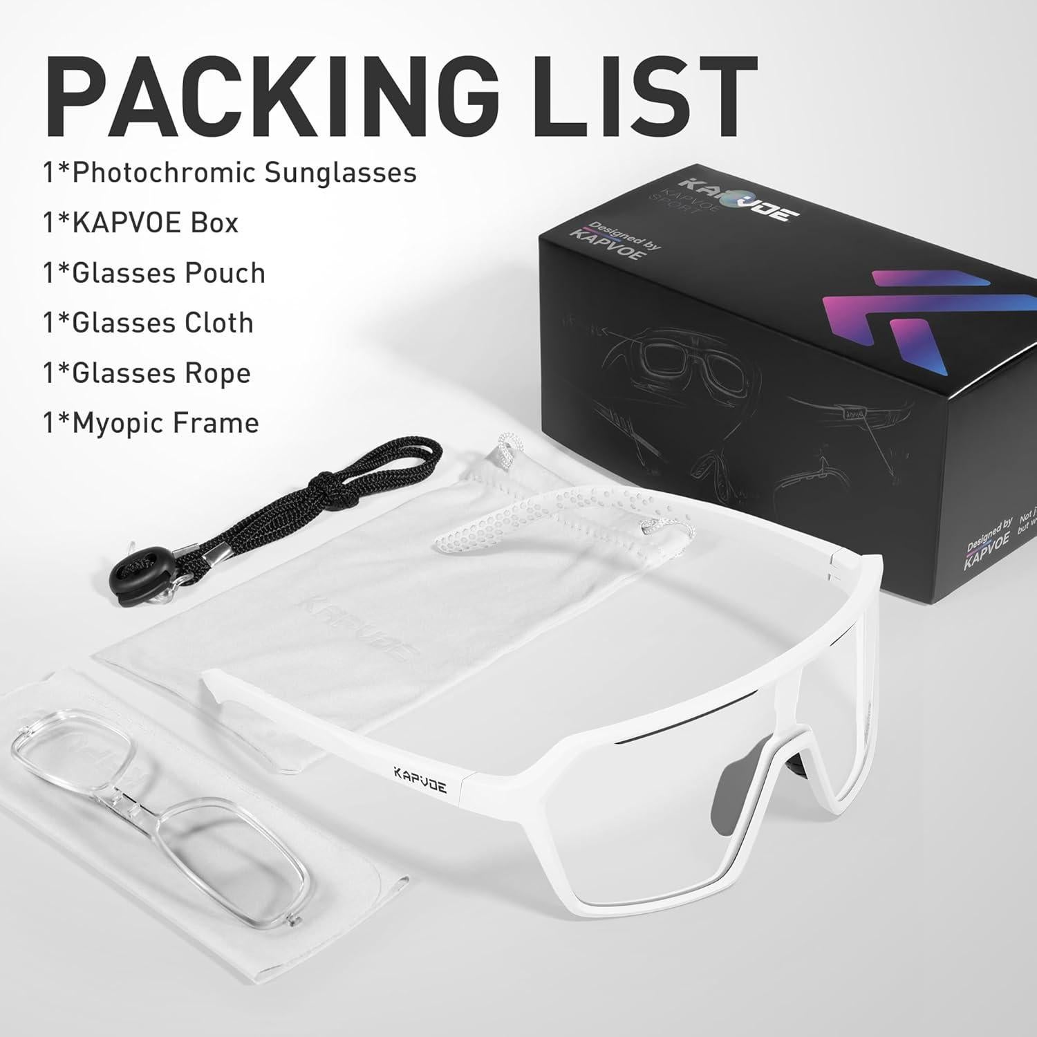 Gafas de Ciclismo KAPVOE K335 Fotoquímicas UV400