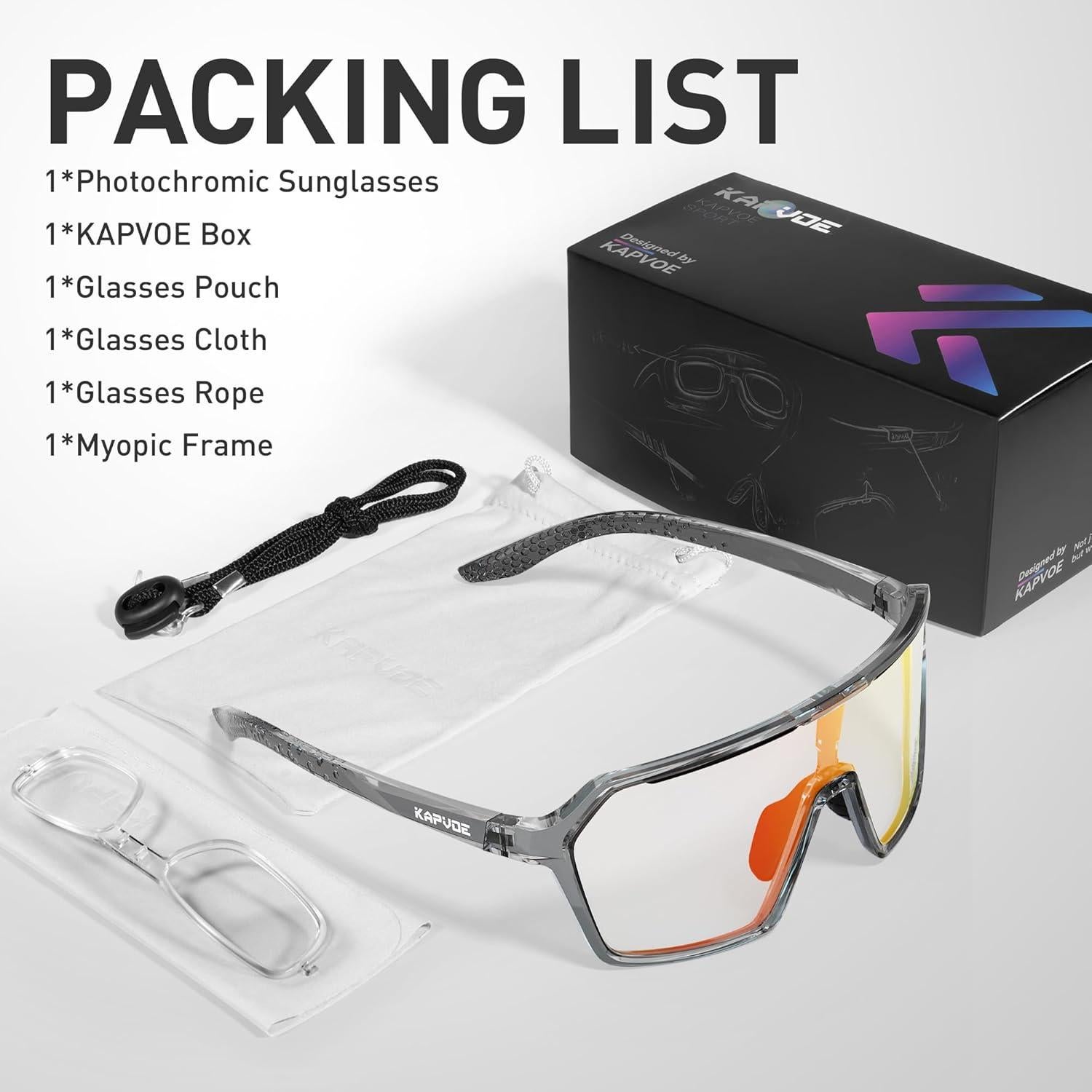 Gafas de Ciclismo KAPVOE K335 Fotoquímicas UV400