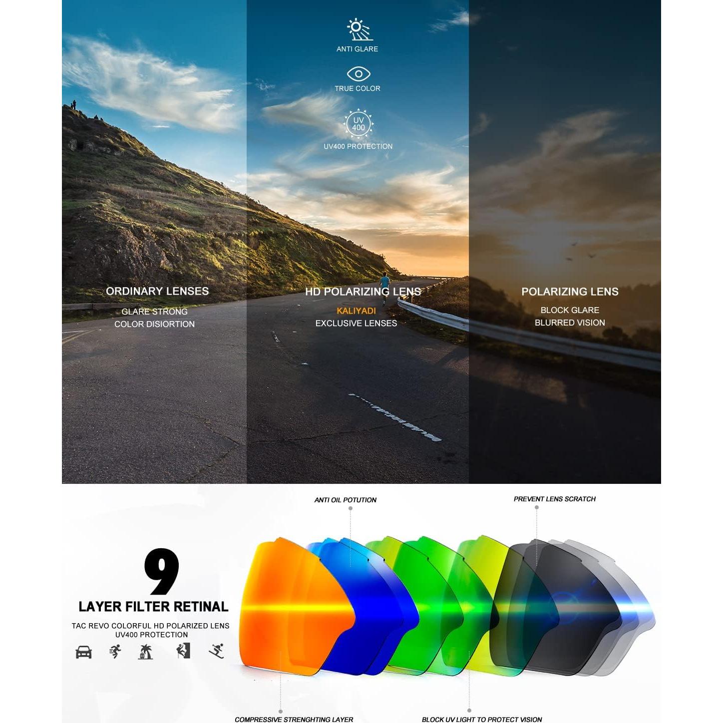 Gafas de sol KALIYADI polarizadas UV para hombres y mujeres