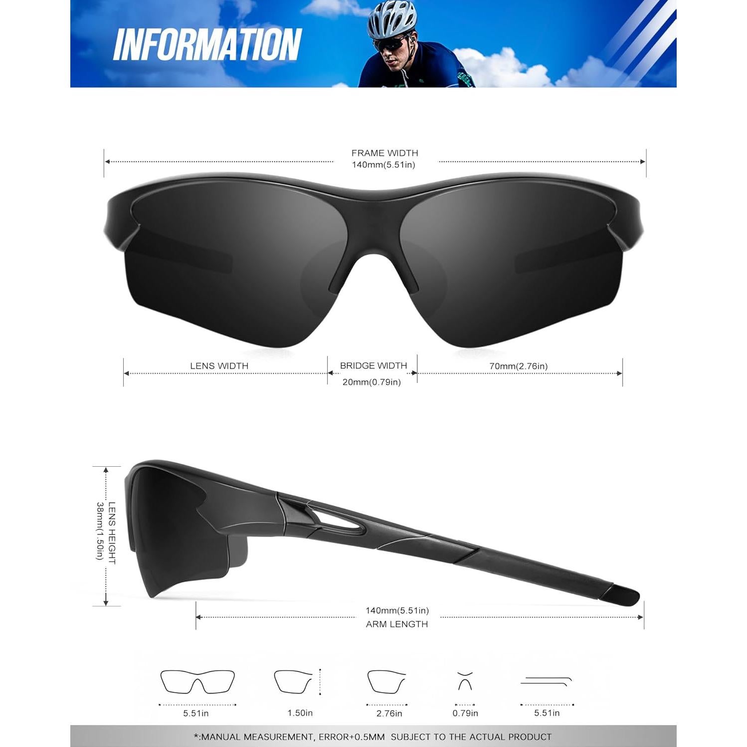 Gafas de sol KALIYADI polarizadas UV para hombres 3 paquetes