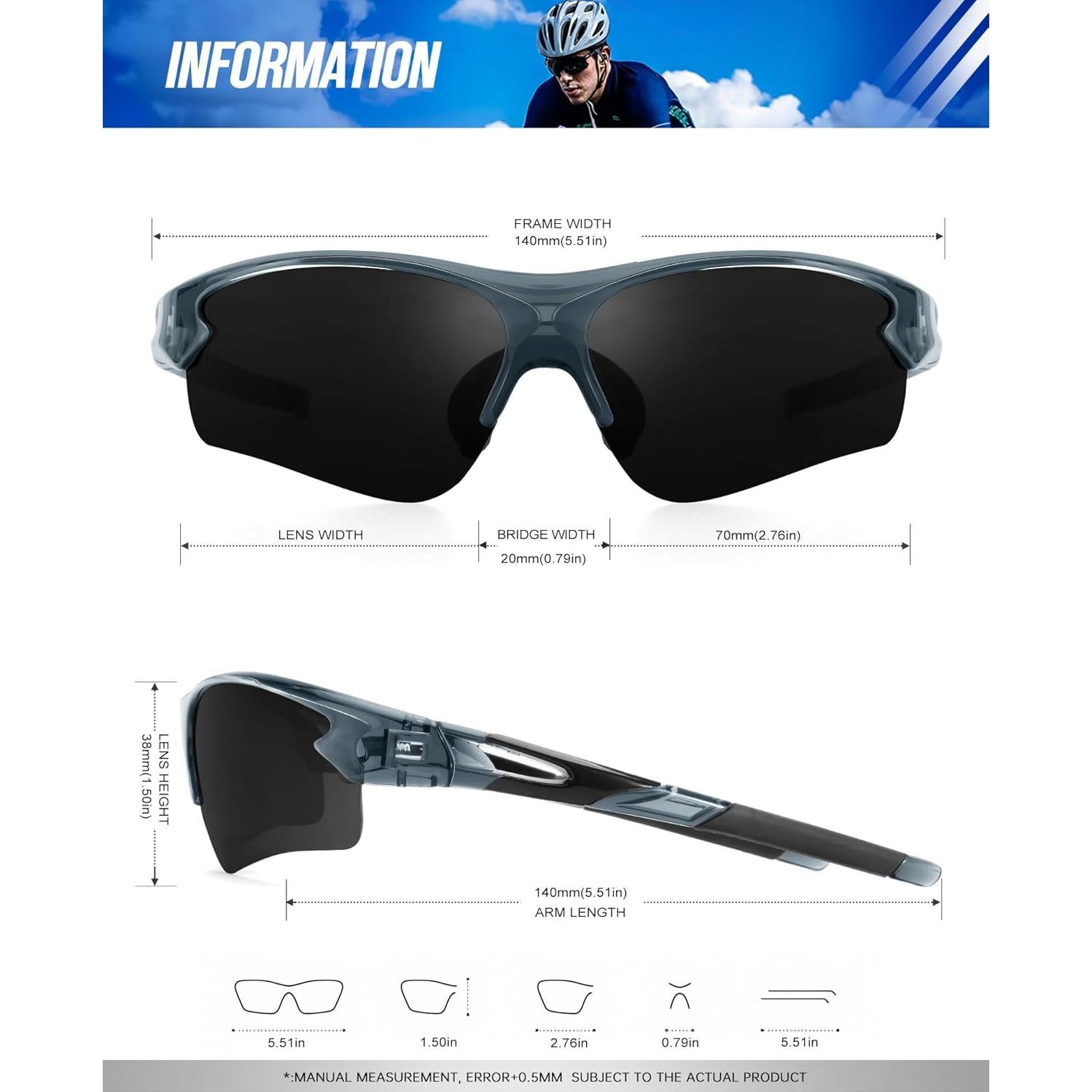 Gafas de sol KALIYADI polarizadas para hombres 3 paquetes