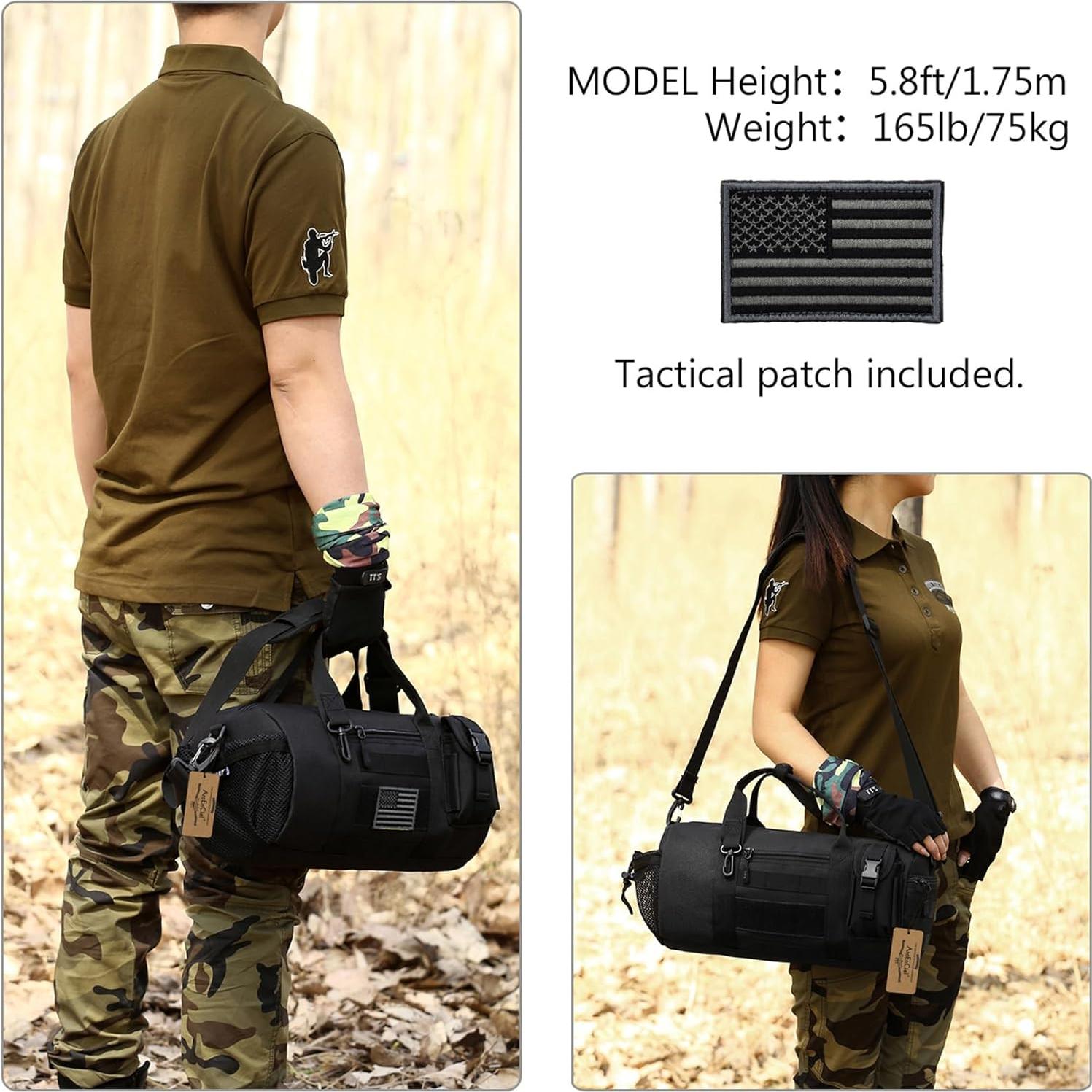 Bolsa Duffle Táctica ArcEnCiel Negra 38.6x19.8x18.8cm