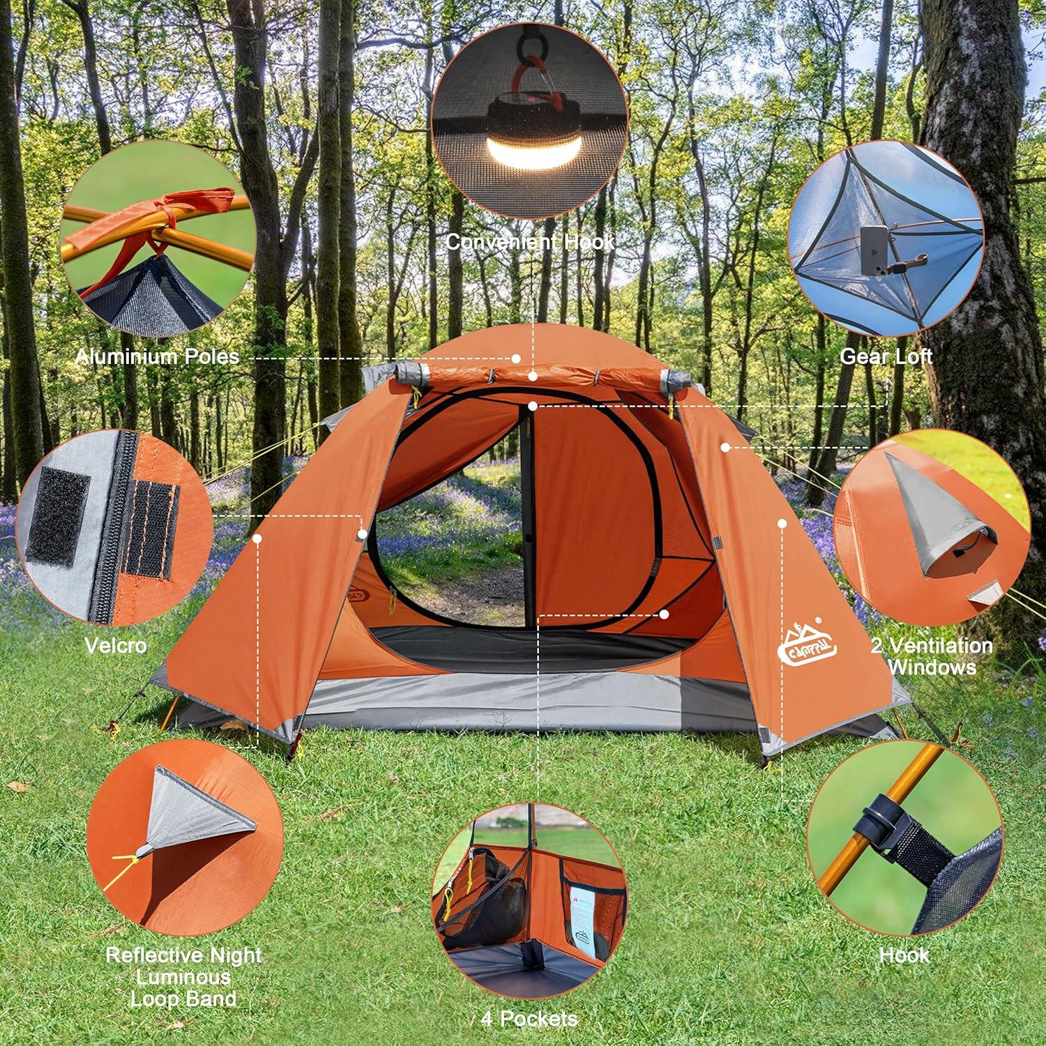 Tienda de Camping Camppal para 2-3 Personas Impermeable