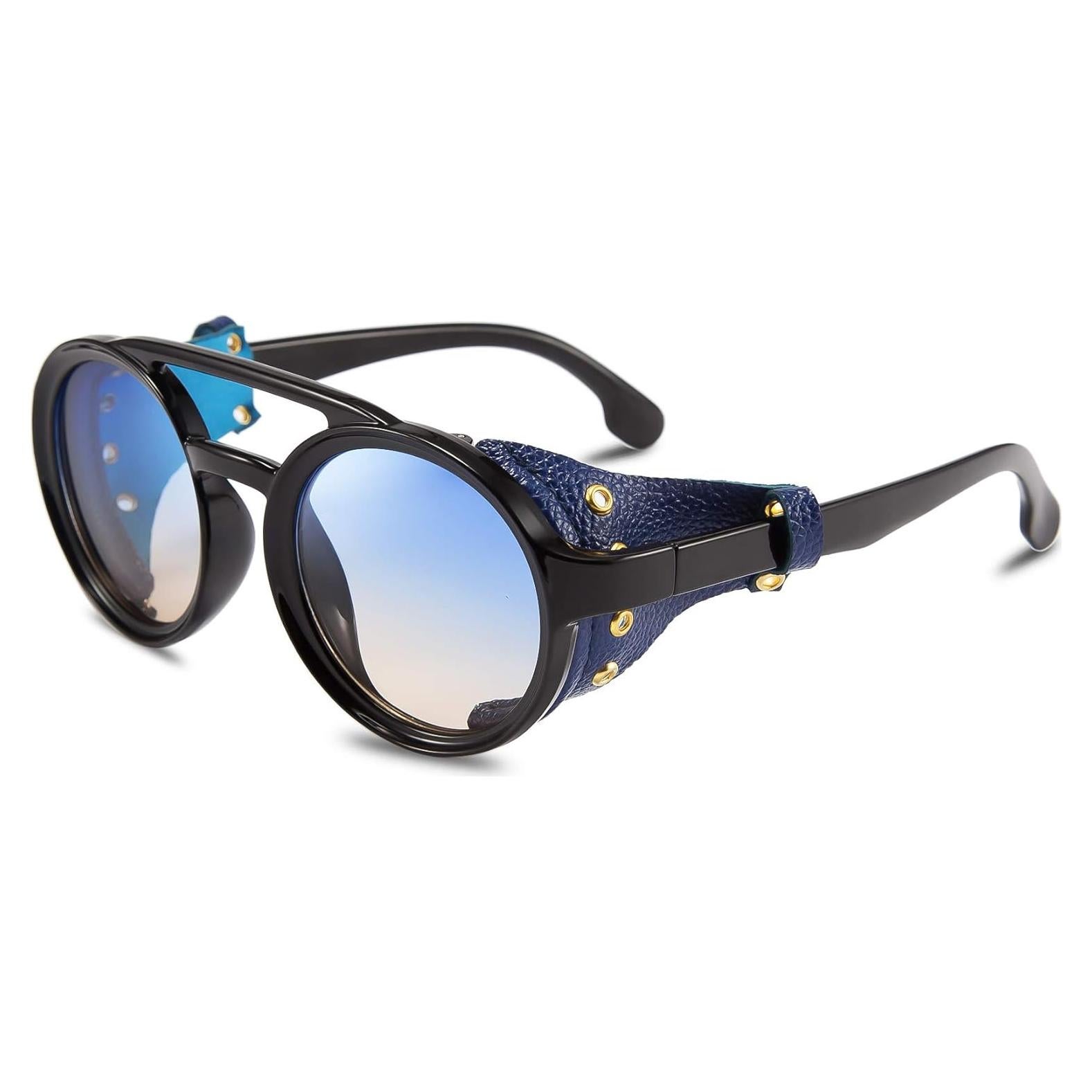 Gafas de Sol Steampunk FEISEDY Retro Azul UV400